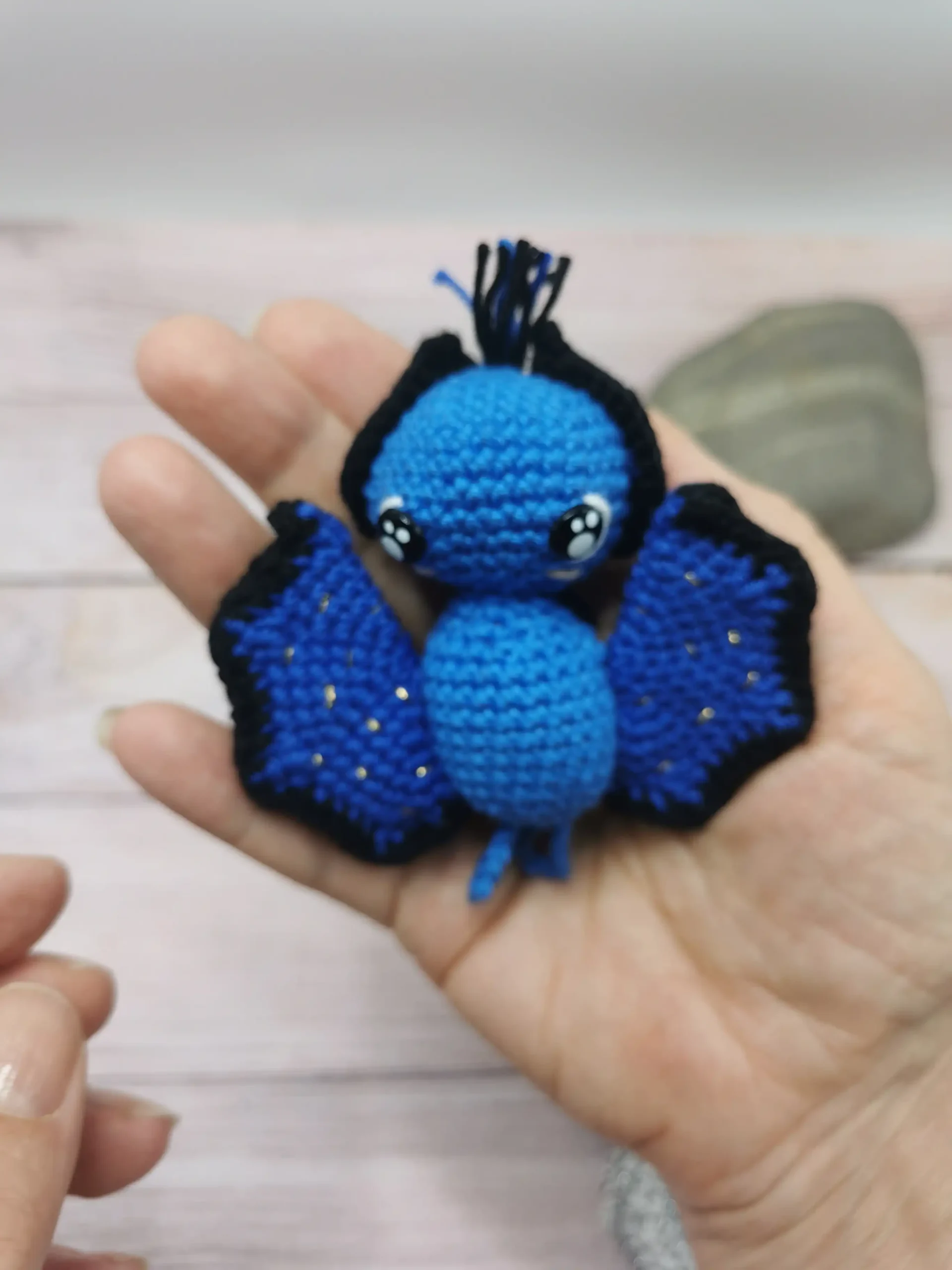 Chauve-souris amigurumi fait au crochet par La Mu's Heure