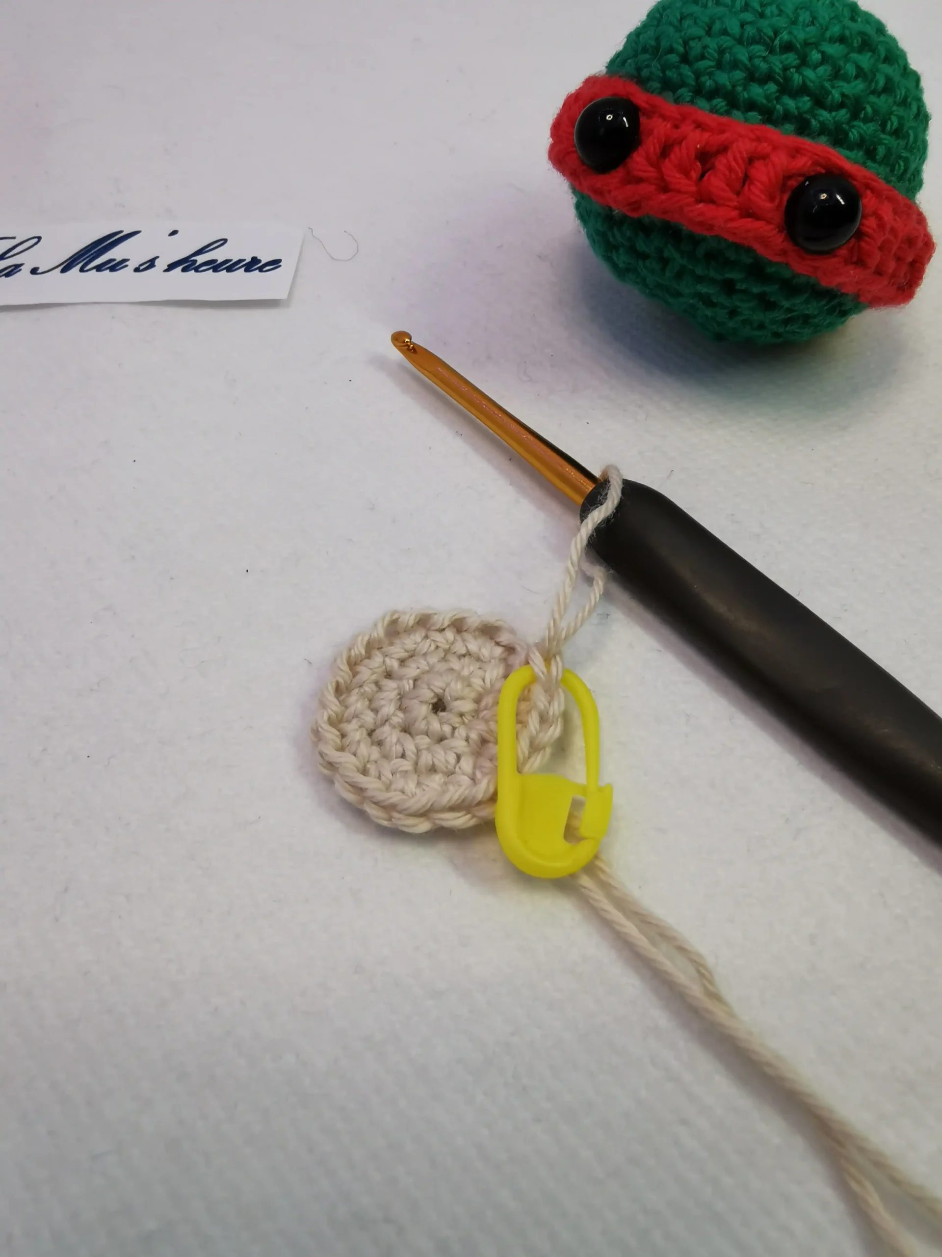 Tortue Ninja amigurumi fait main au crochet fait par La Mu's heure