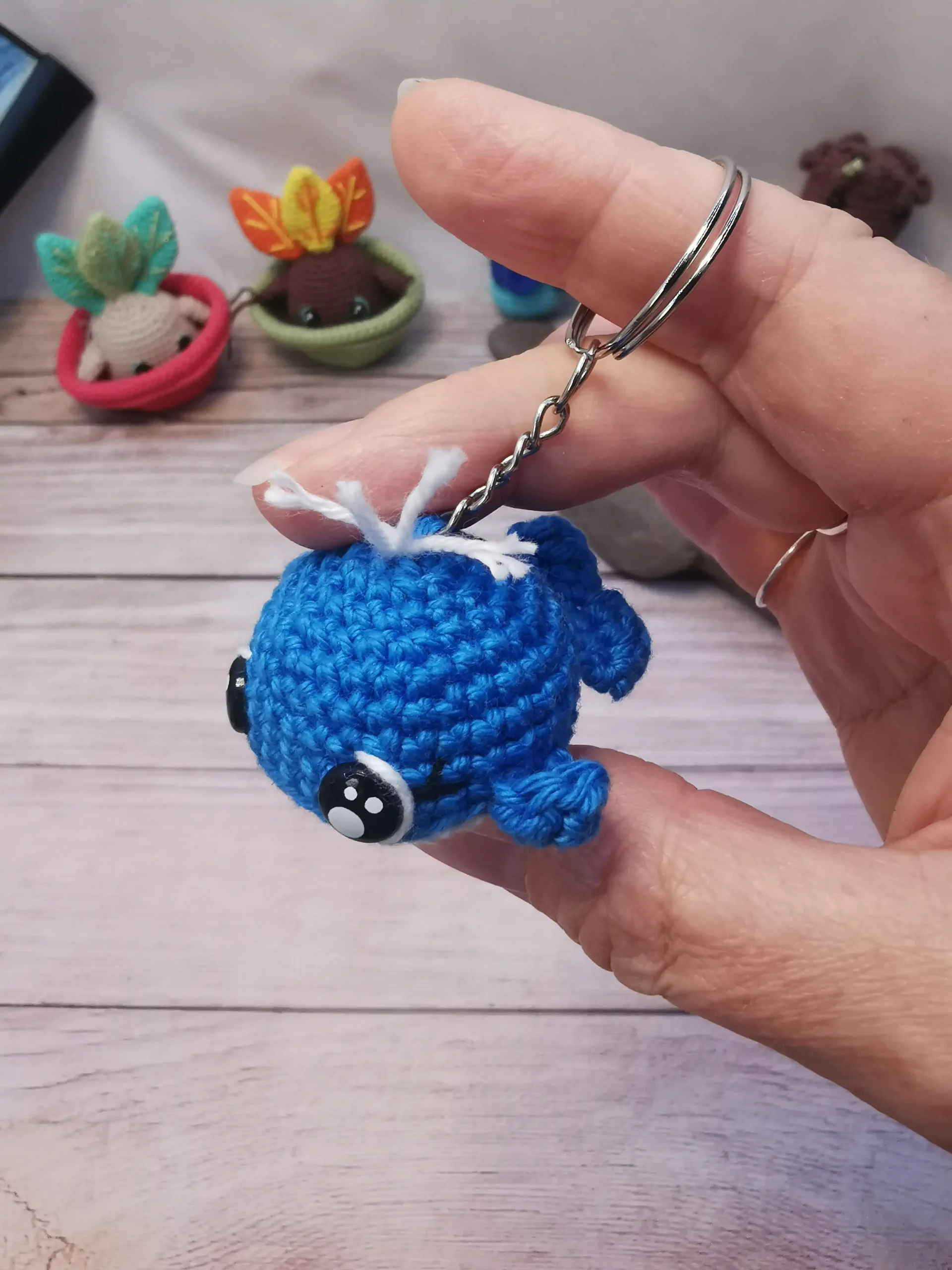 Porte-clef baleine fait main au crochet par La Mu's Heure
