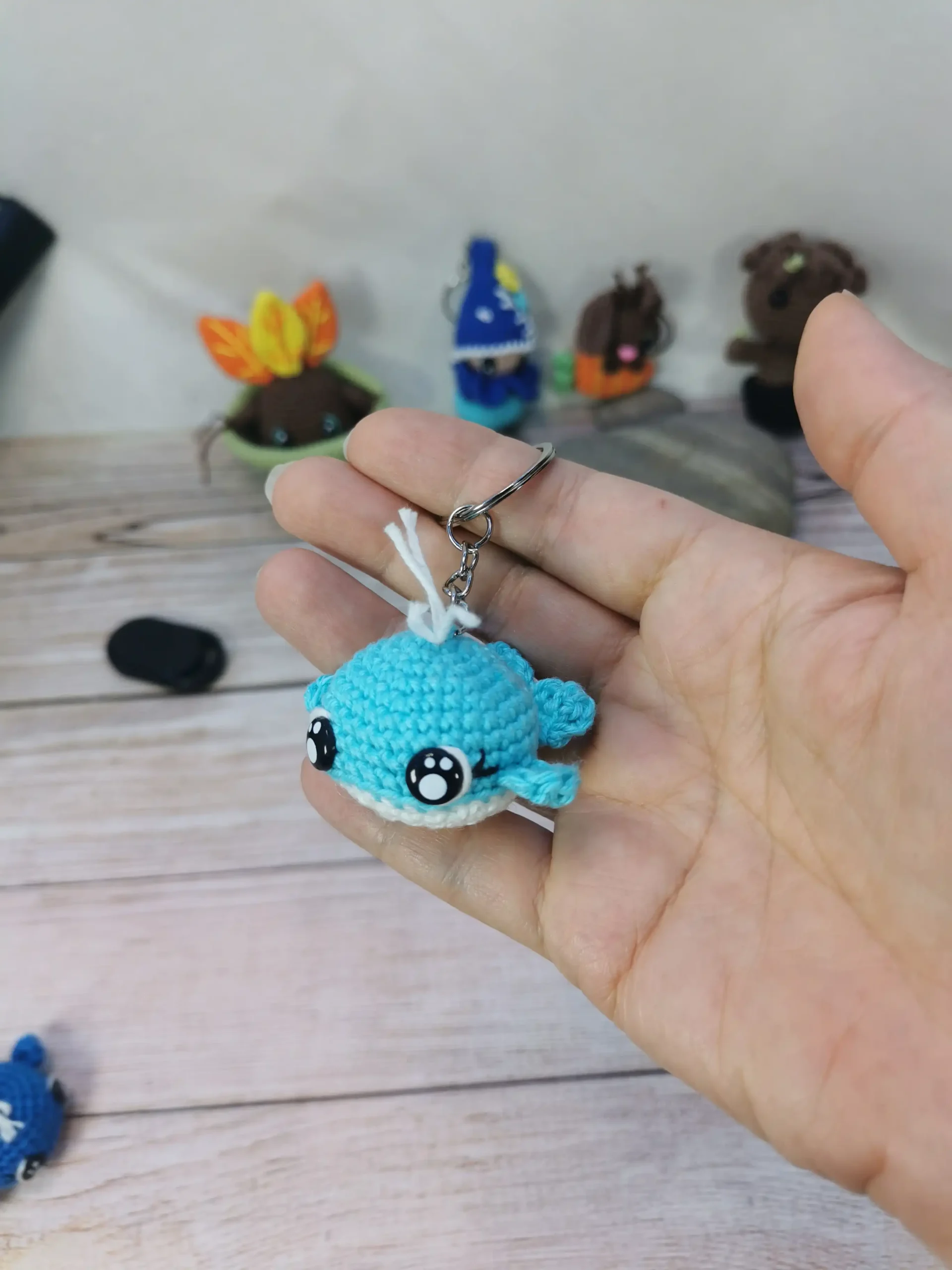 Porte-clef baleine fait main au crochet par La Mu's Heure