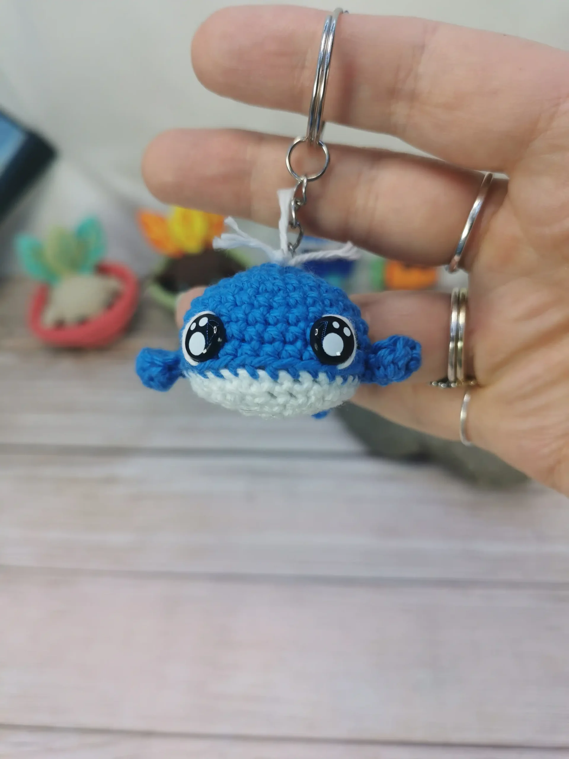 Porte-clef baleine fait main au crochet par La Mu's Heure