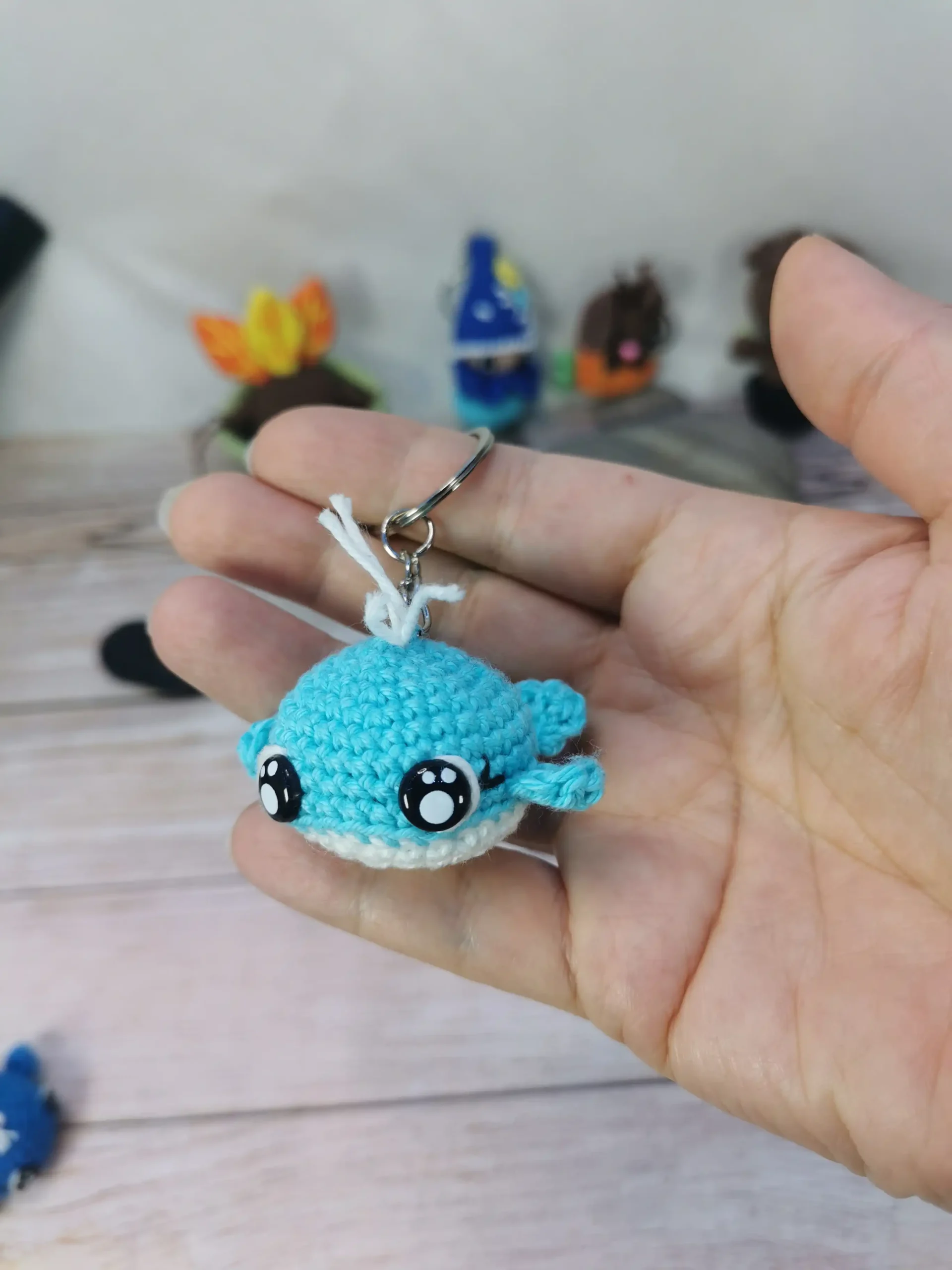 Porte-clef baleine fait main au crochet par La Mu's Heure