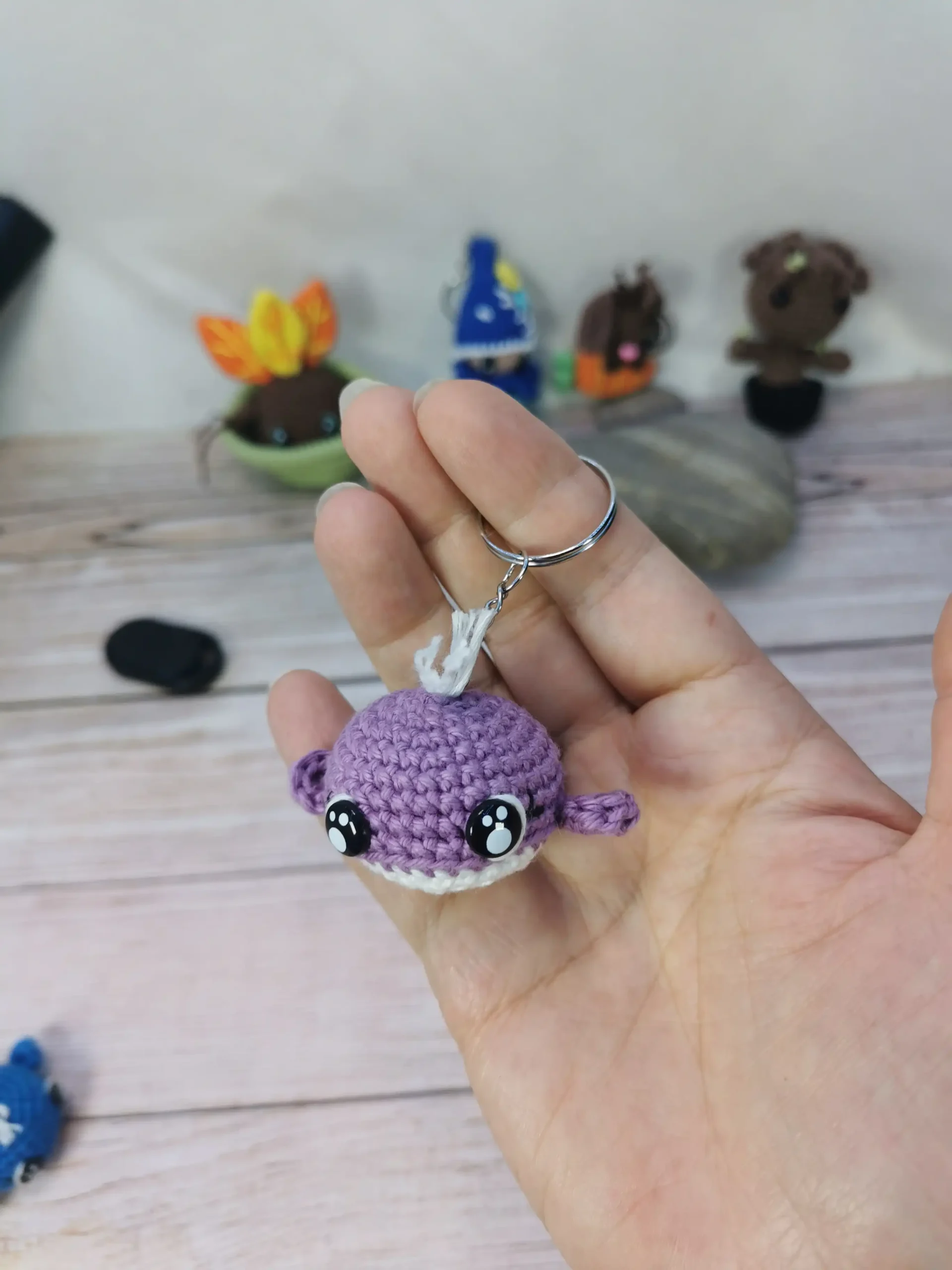 Porte-clef baleine fait main au crochet par La Mu's Heure