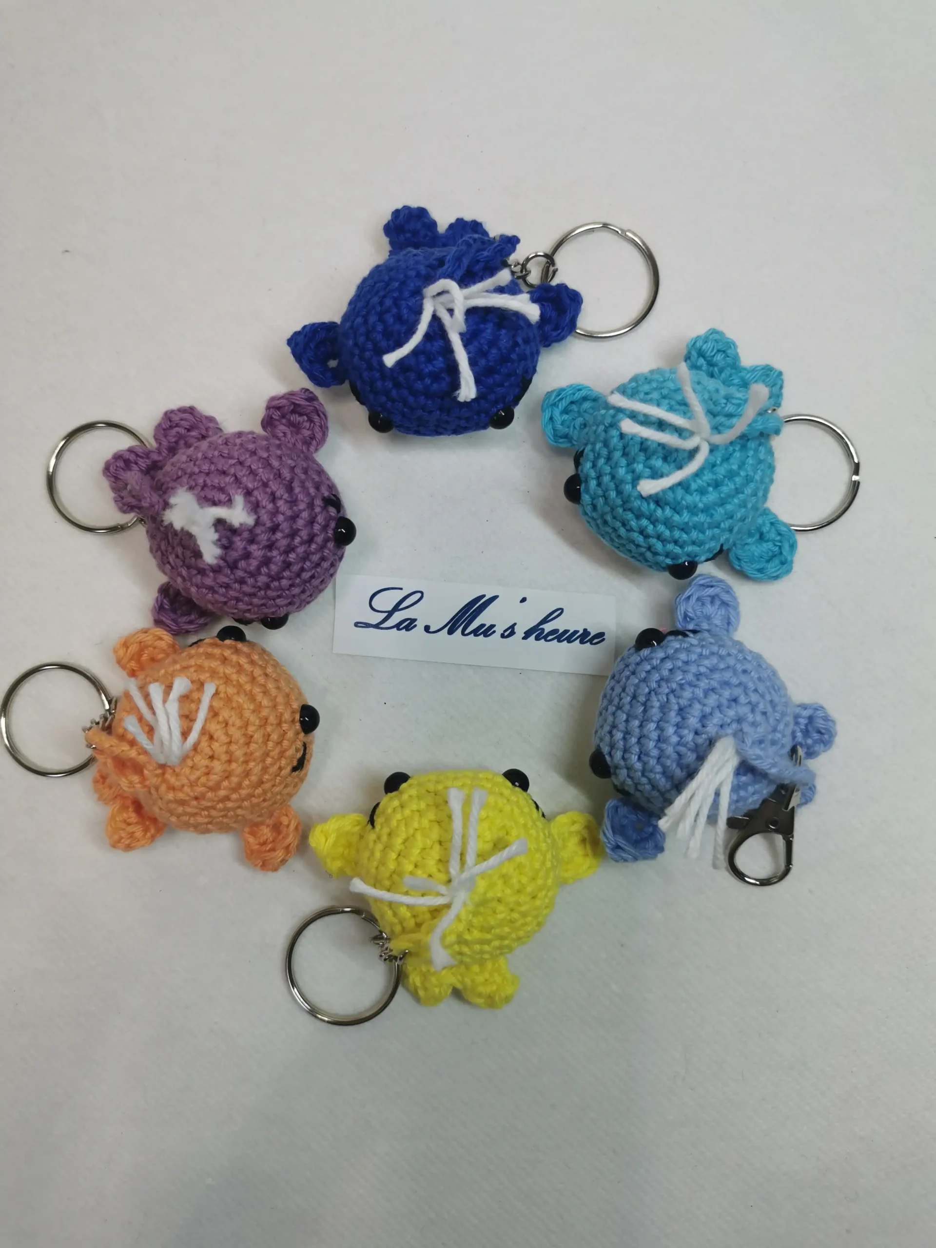 Porte-clef baleine fait main au crochet par La Mu's Heure