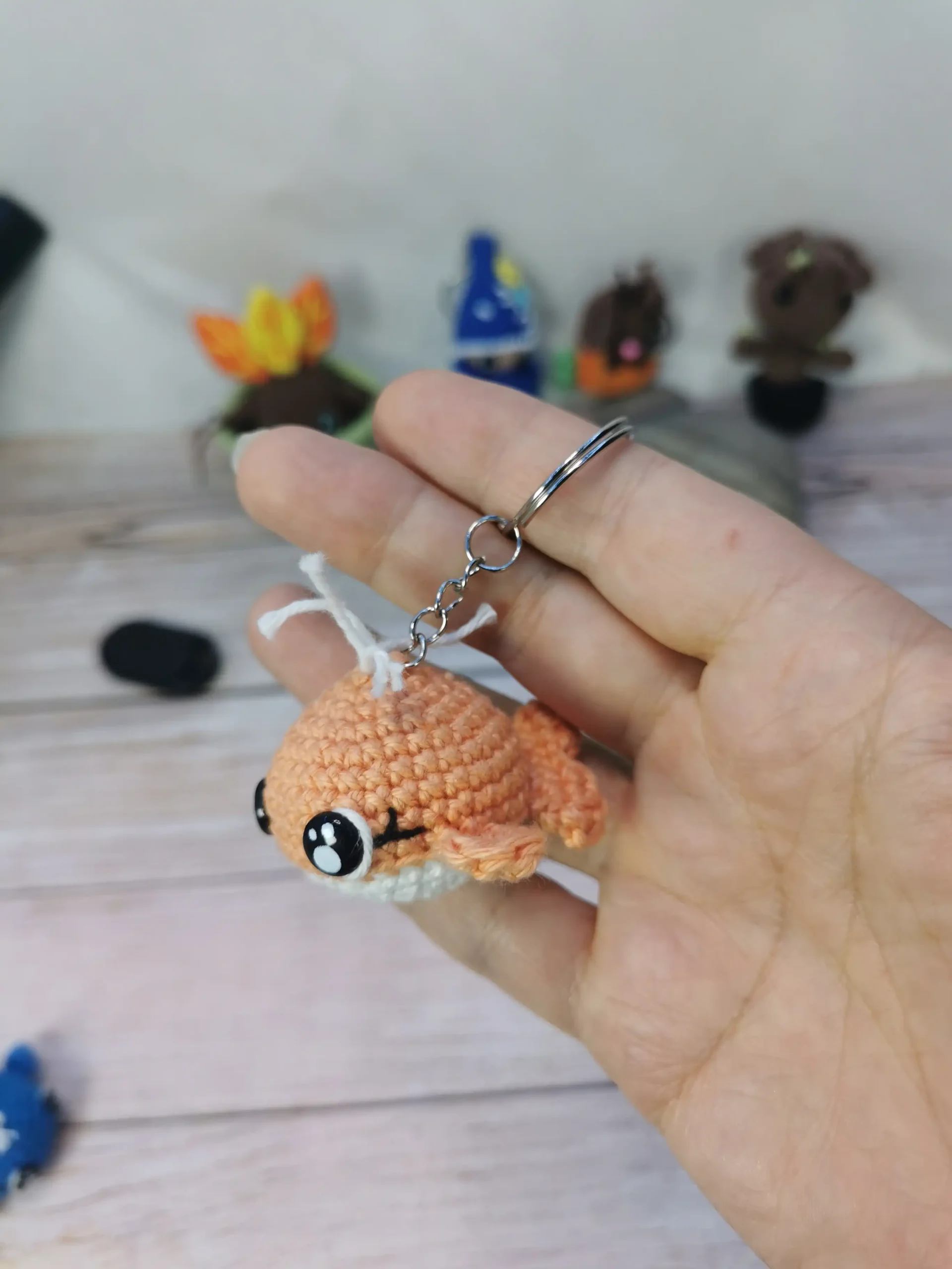 Porte-clef baleine fait main au crochet par La Mu's Heure