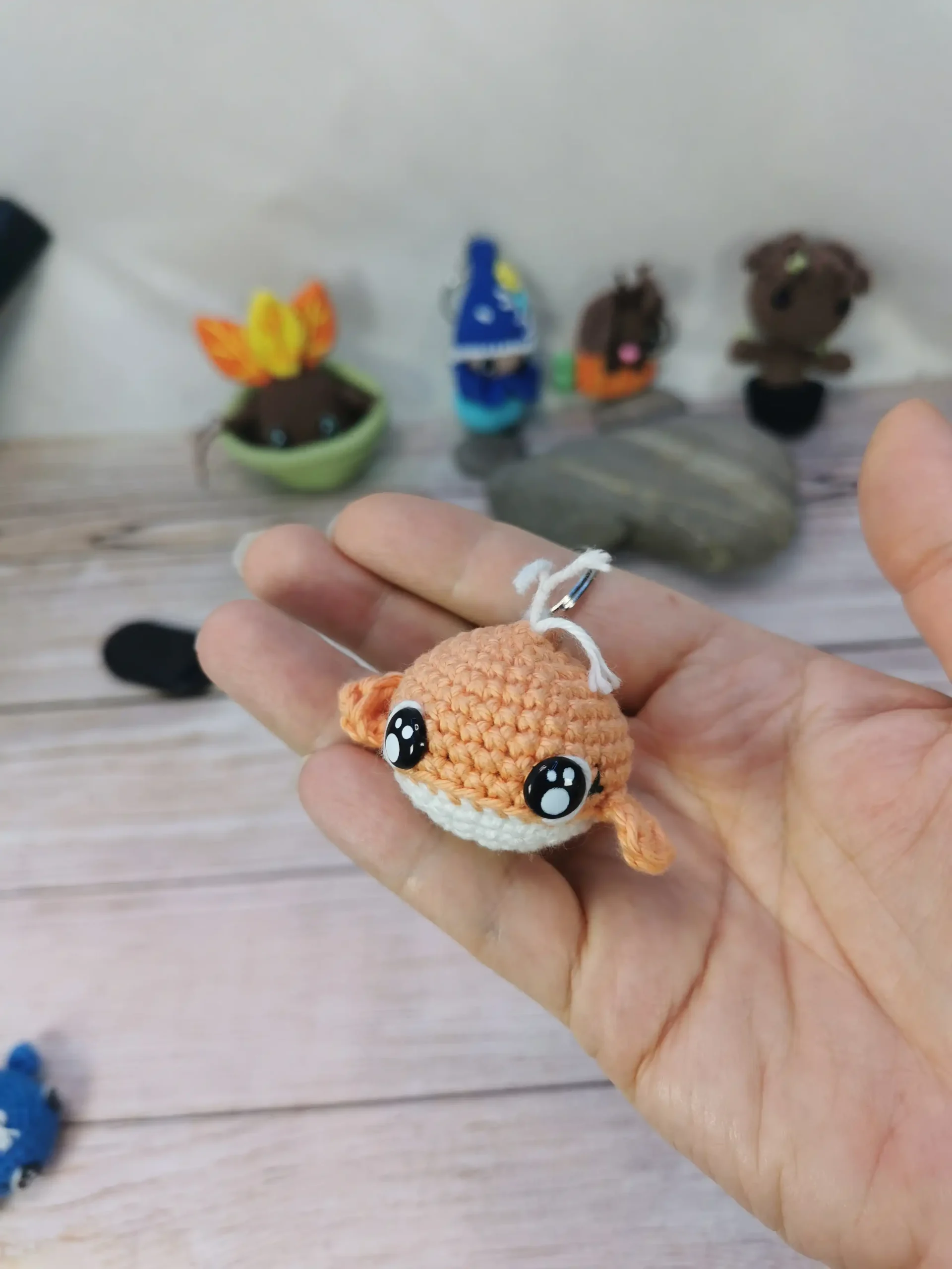 Porte-clef baleine fait main au crochet par La Mu's Heure