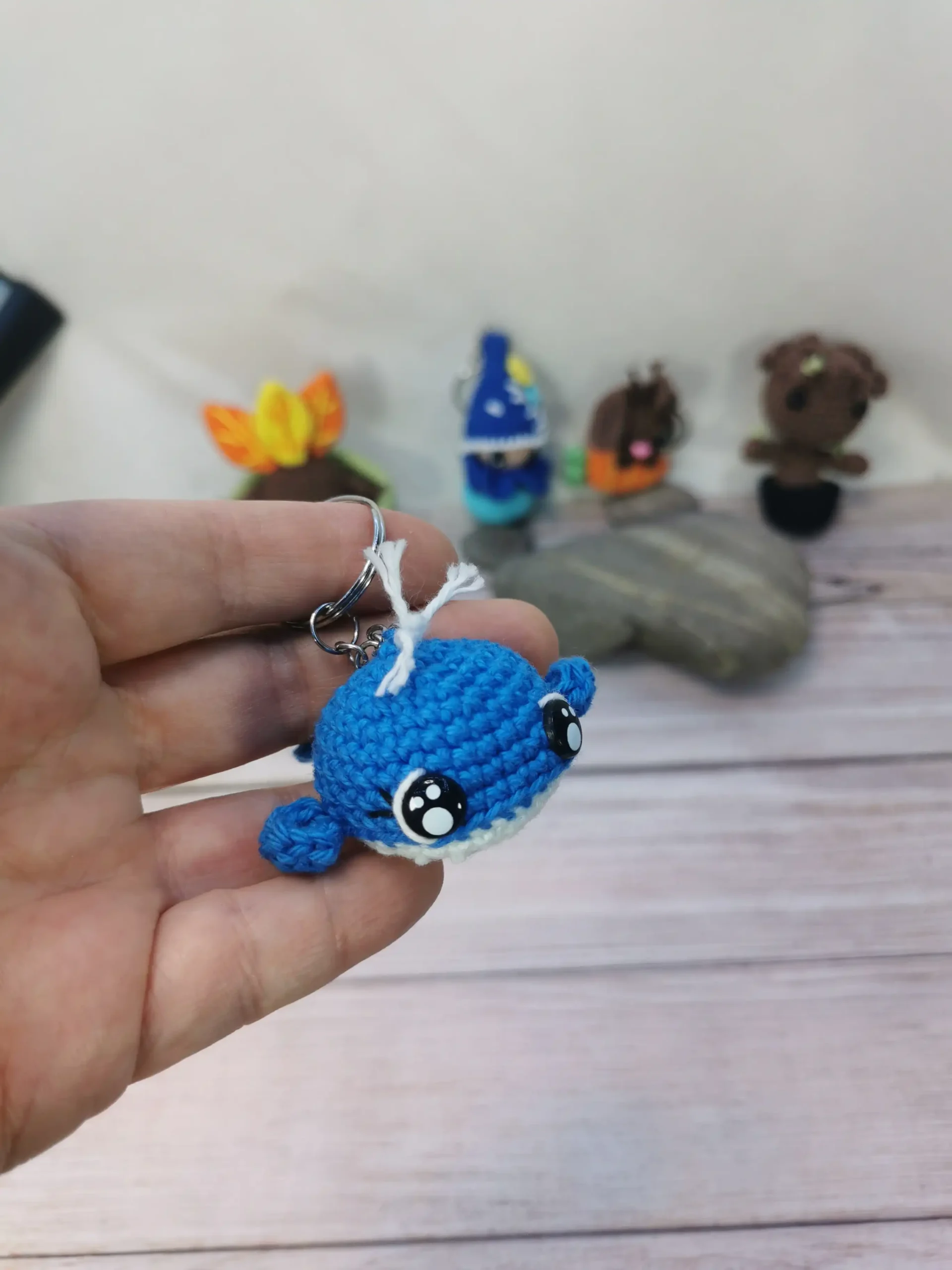 Porte-clef baleine fait main au crochet par La Mu's Heure
