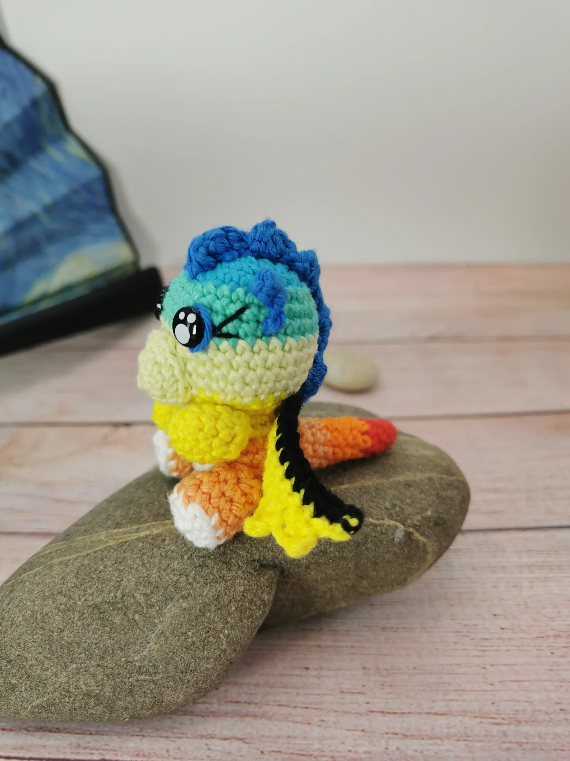 Petit Dragon Porte-clés Amigurumi fait main au crochet par La Mu's Heure