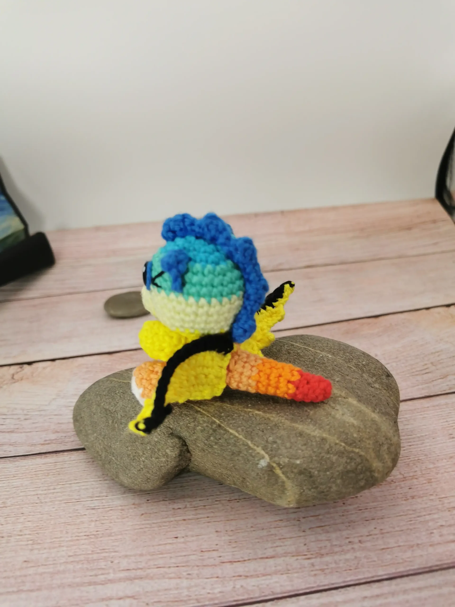 Petit Dragon Porte-clés Amigurumi fait main au crochet par La Mu's Heure