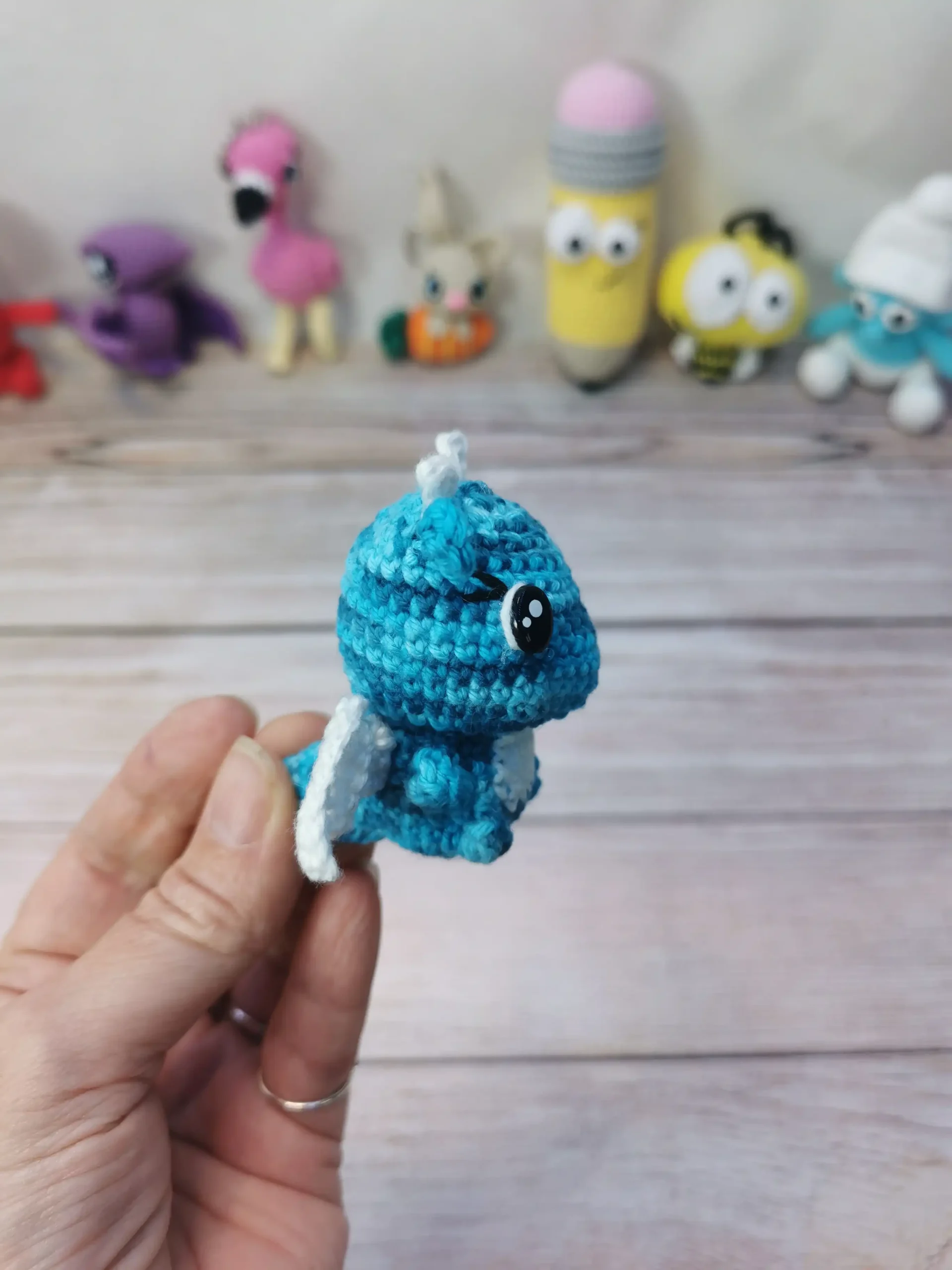 Petit Dragon Porte-clés Amigurumi fait main au crochet par La Mu's Heure