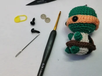 Tortue Ninja amigurumi fait main au crochet fait par La Mu's heure
