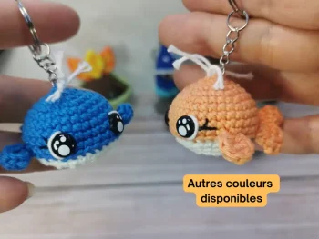 Porte-clef baleine fait main au crochet par La Mu's Heure