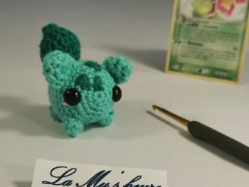 bulbizar amigurumi fait main au crochet par La Mu's heure