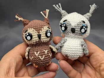 Chouette amigurumi fait main au crochet par La Mu's heure