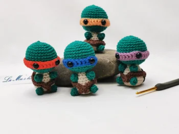 Tortue Ninja amigurumi fait main au crochet fait par La Mu's heure