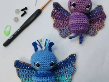 tuto papillon amigurumi fait main au crochet par La Mu's heure