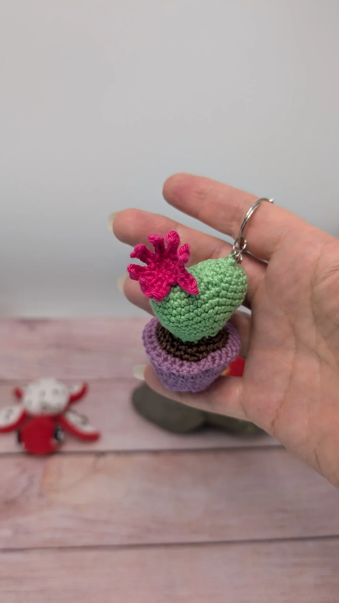 Cactus Cœur amigurumi fait main au crochet par La Mu's heure