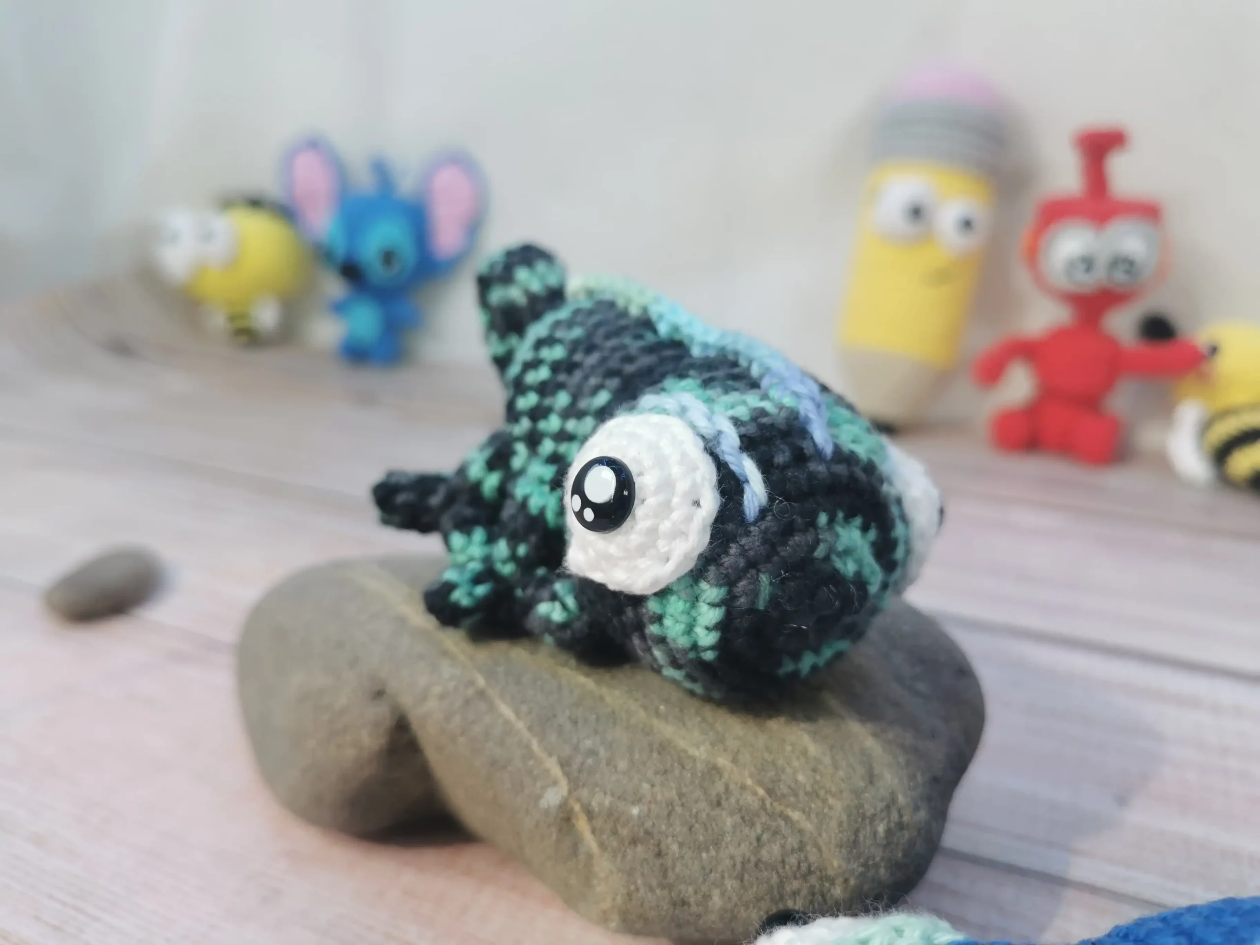 caméléons amigurumi fait main au crochet par La Mu's Heure