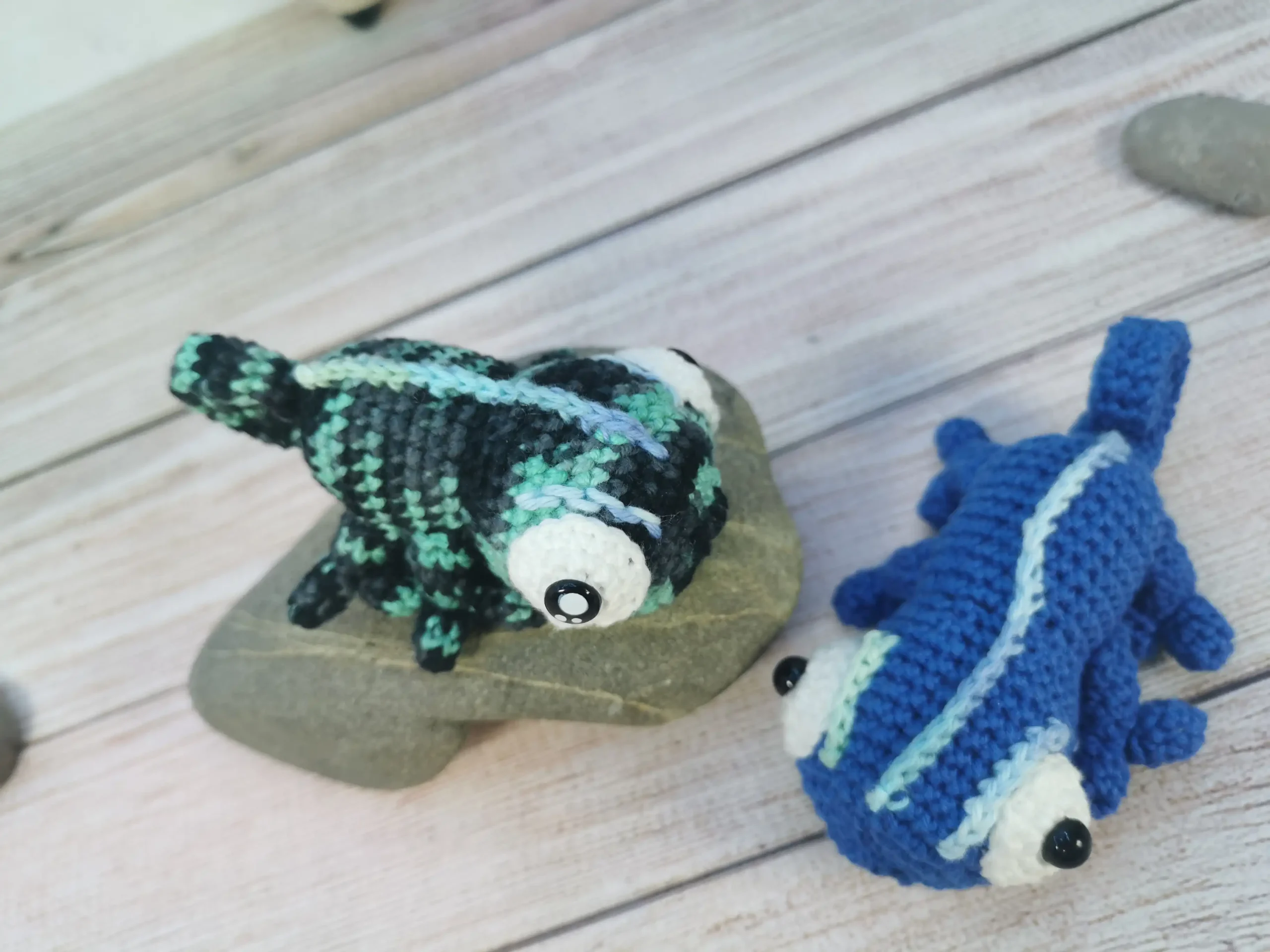 caméléons amigurumi fait main au crochet par La Mu's Heure
