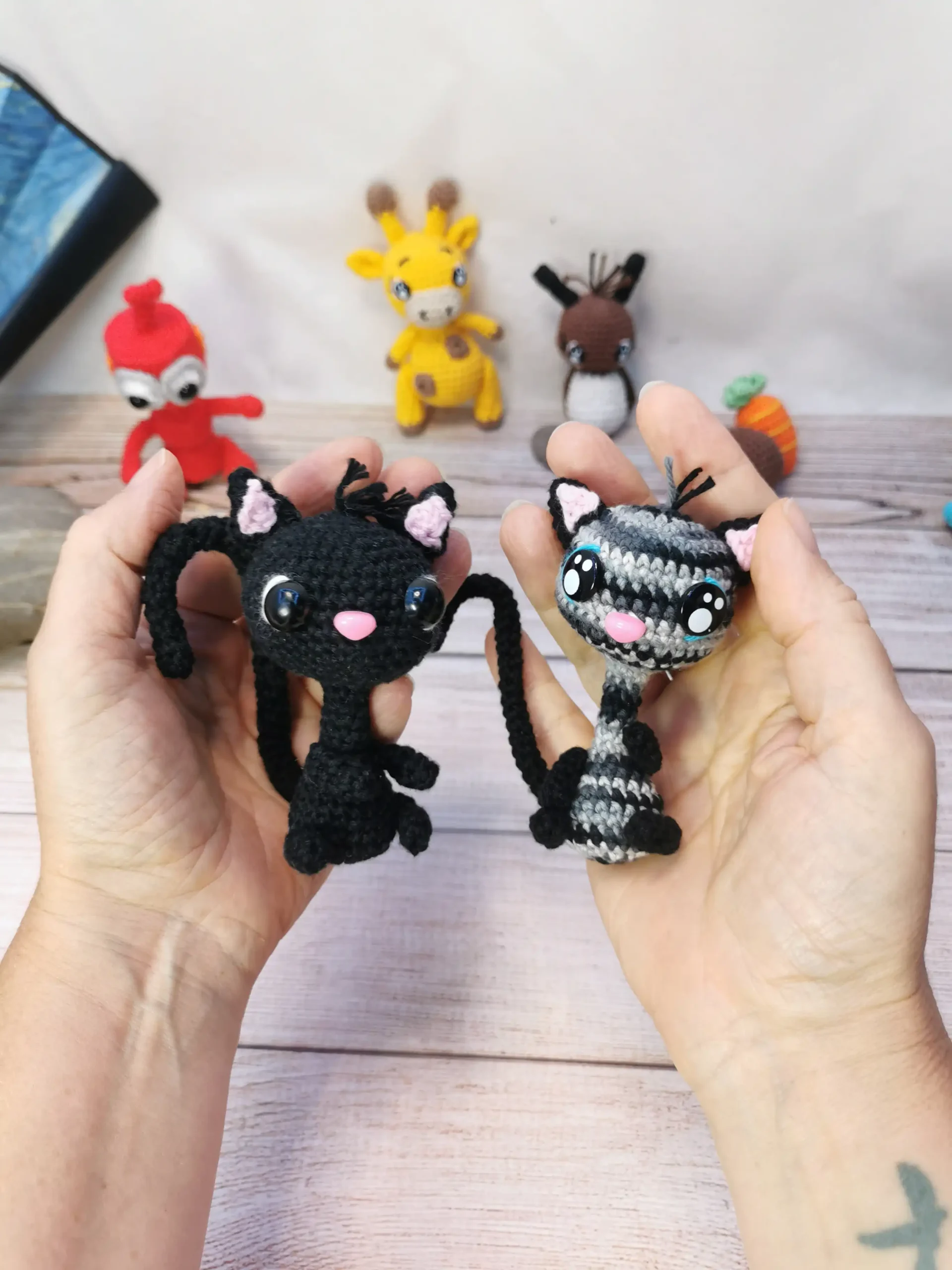 Chats amigurumi fait main au crochet par La Mu's heure