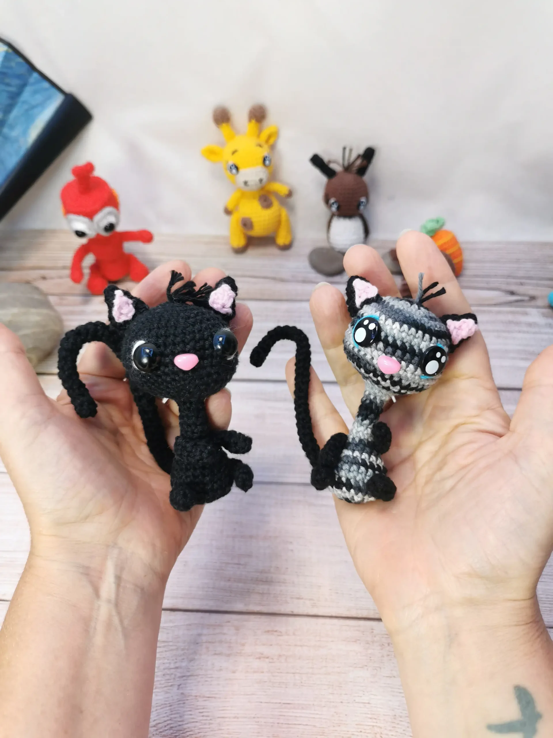 Chats amigurumi fait main au crochet par La Mu's heure