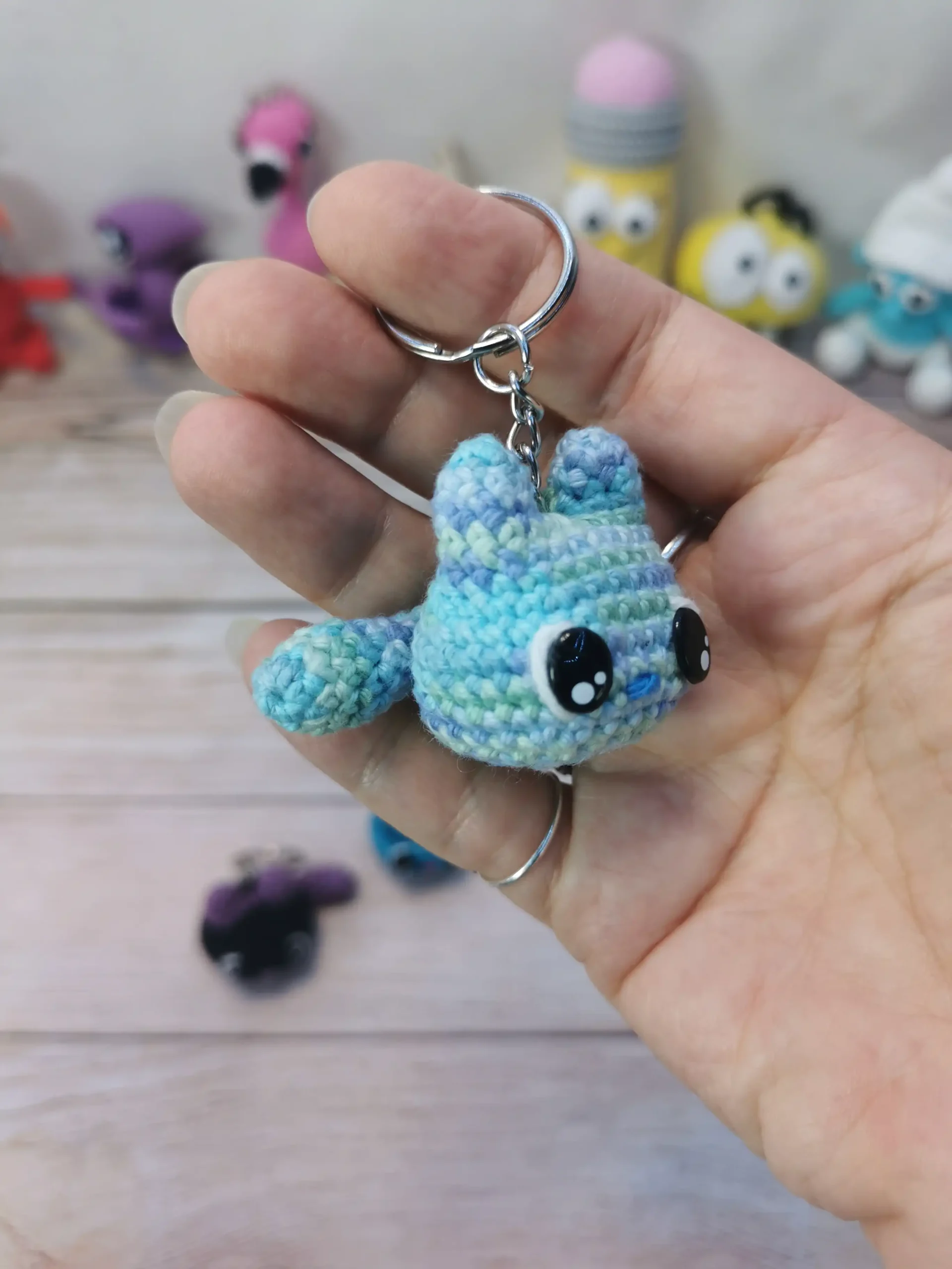 Porte clef chat, amigurumi kawaii fait main au crochet par La Mu's Heure