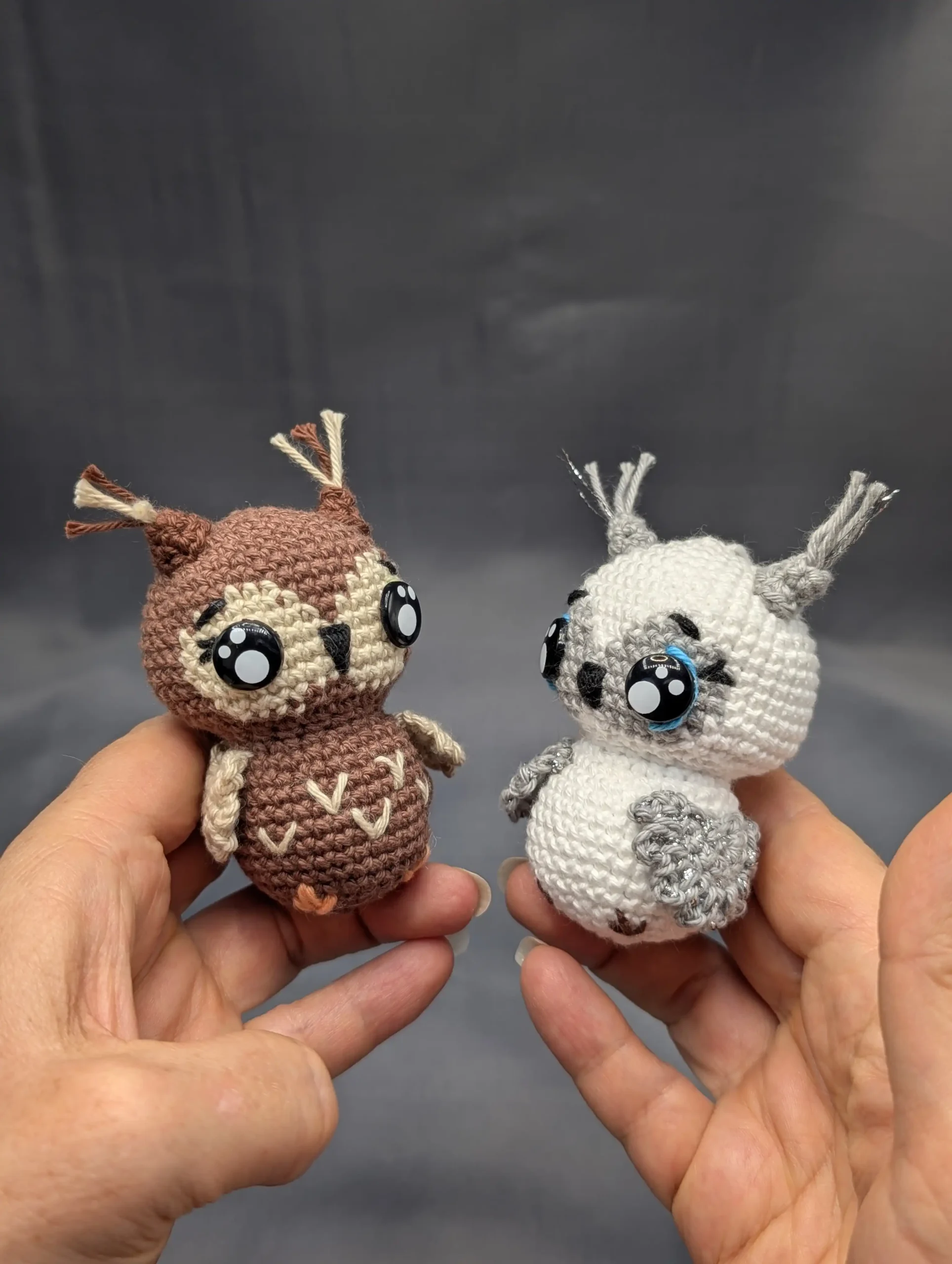 Chouette amigurumi fait main au crochet par La Mu's heure