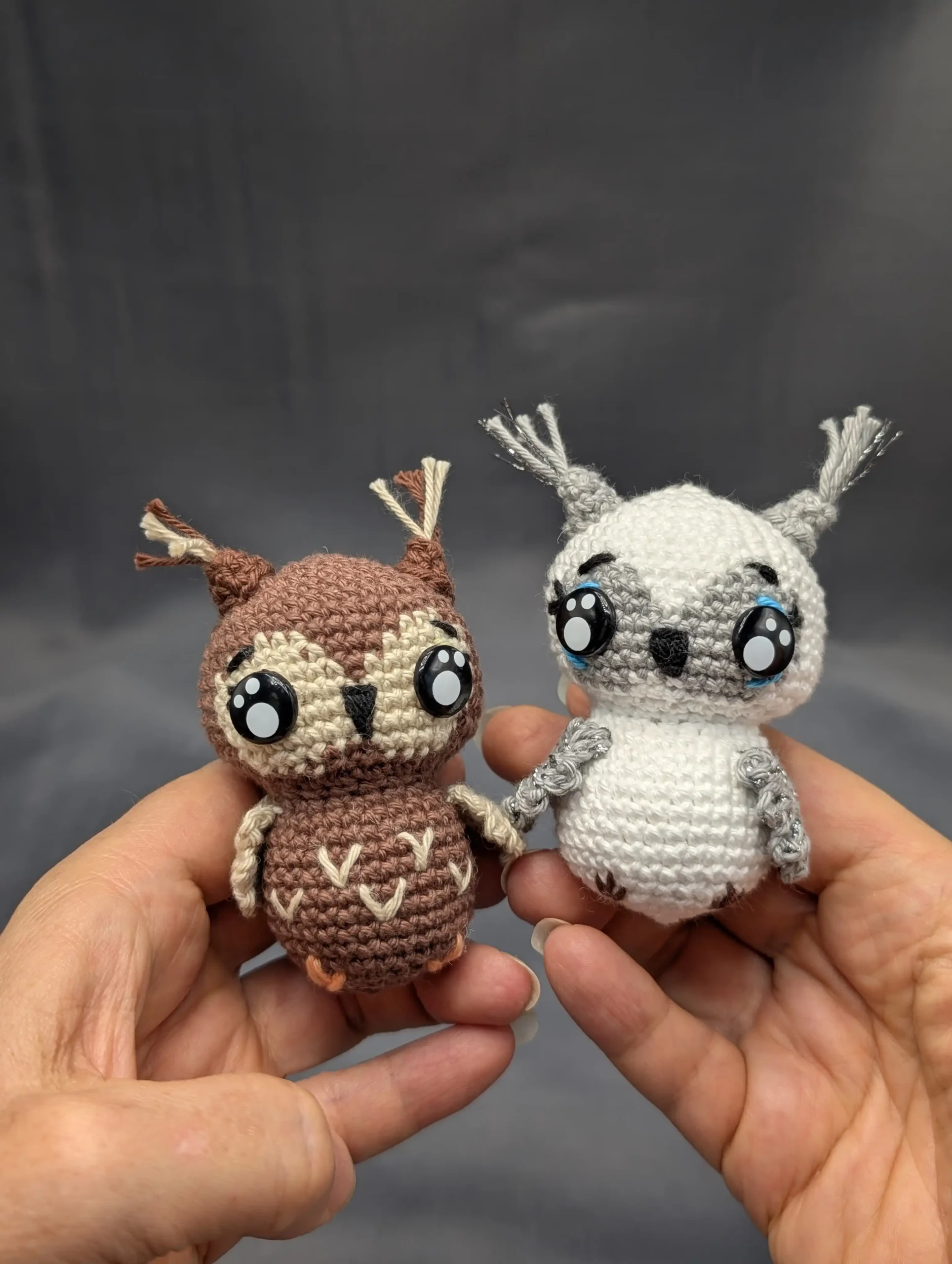 Chouette amigurumi fait main au crochet par La Mu's heure