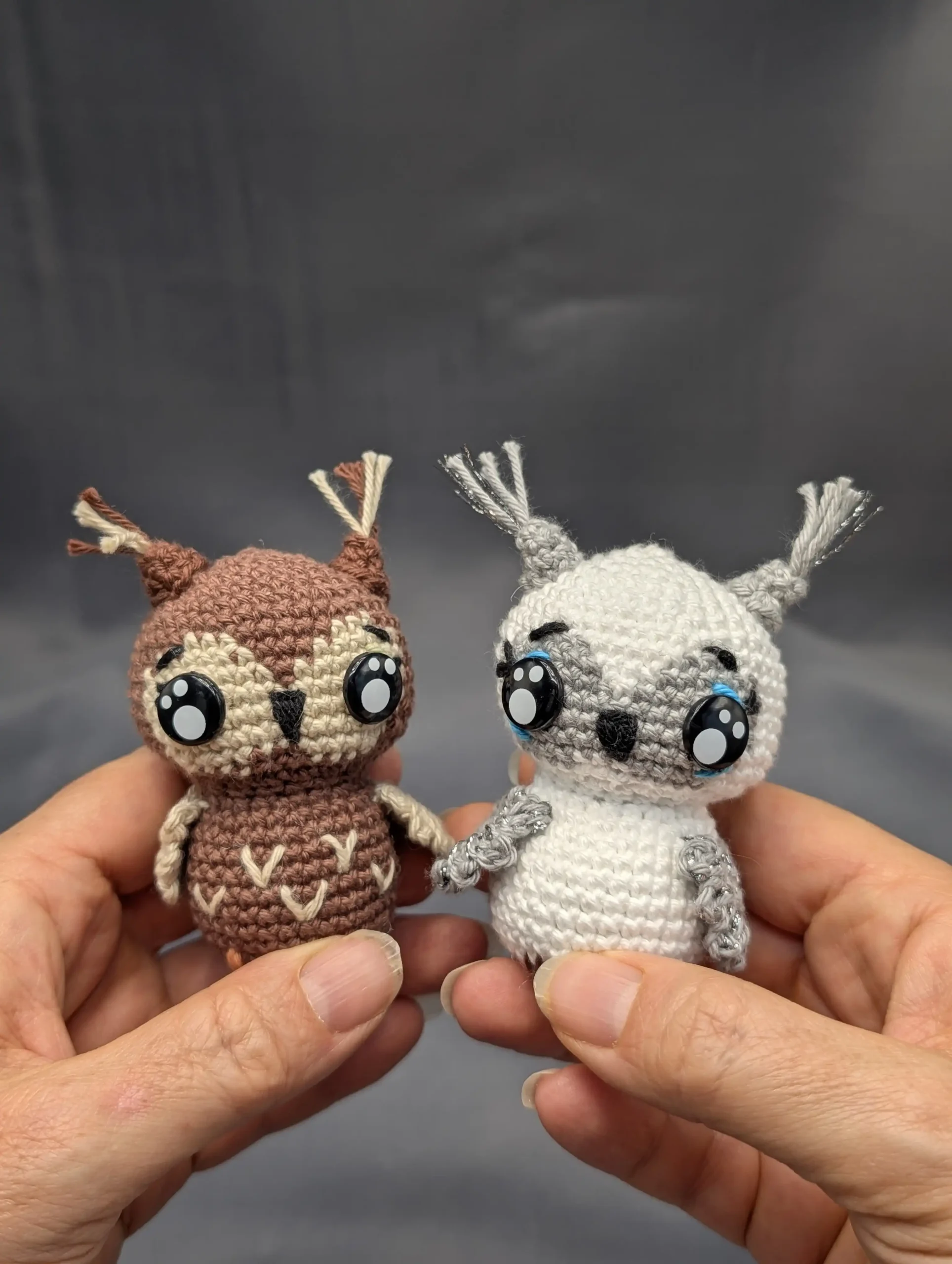 Chouette amigurumi fait main au crochet par La Mu's heure