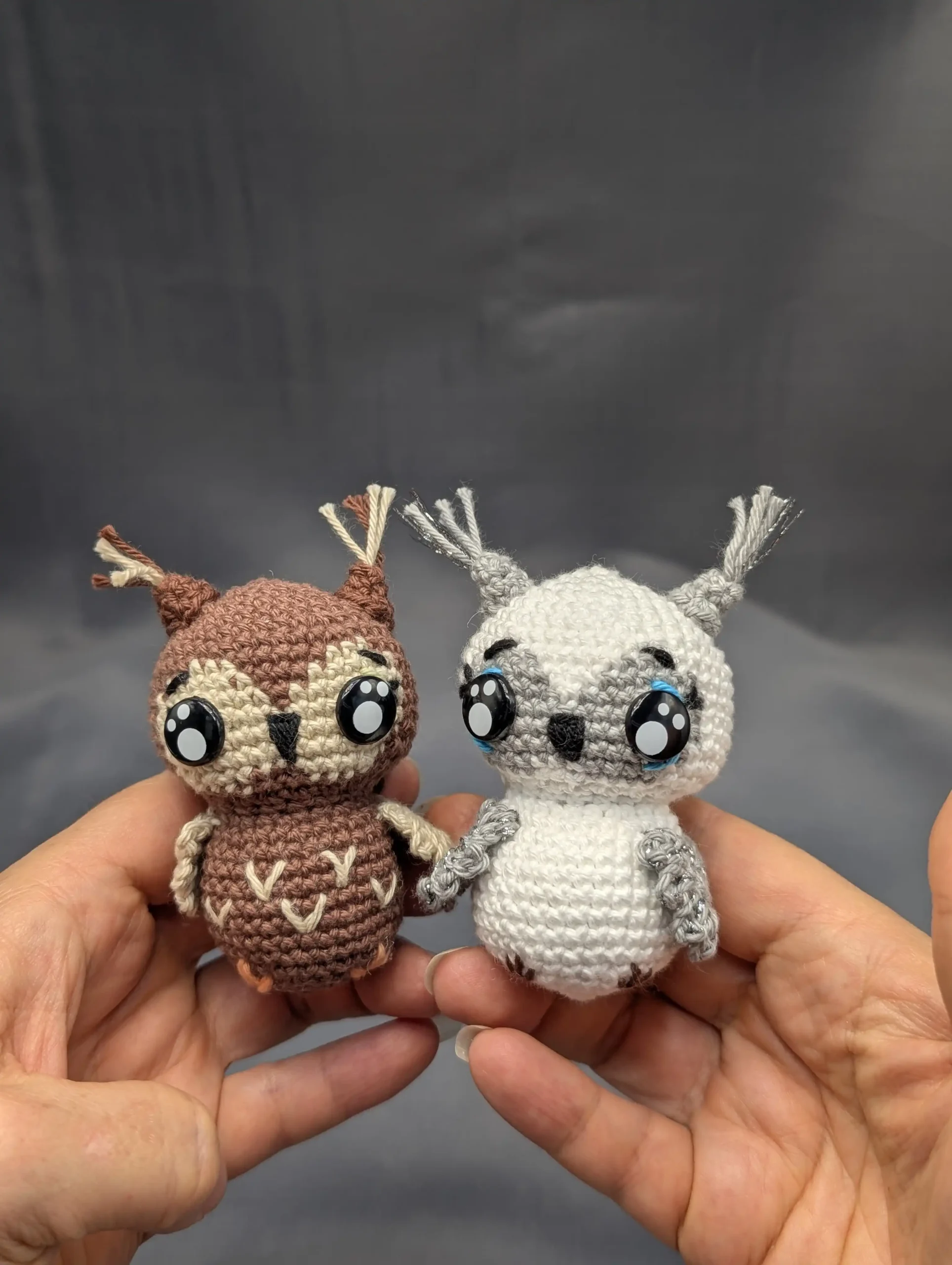Chouette amigurumi fait main au crochet par La Mu's heure