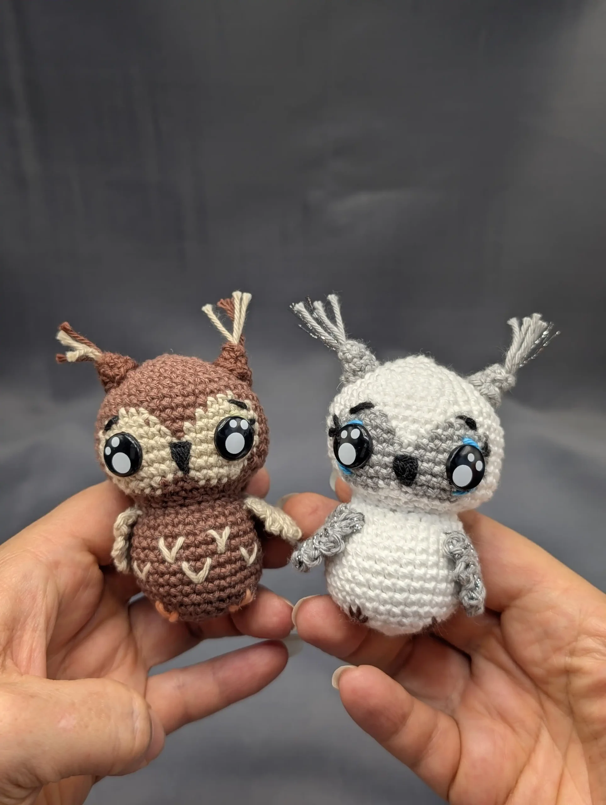 Chouette amigurumi fait main au crochet par La Mu's heure
