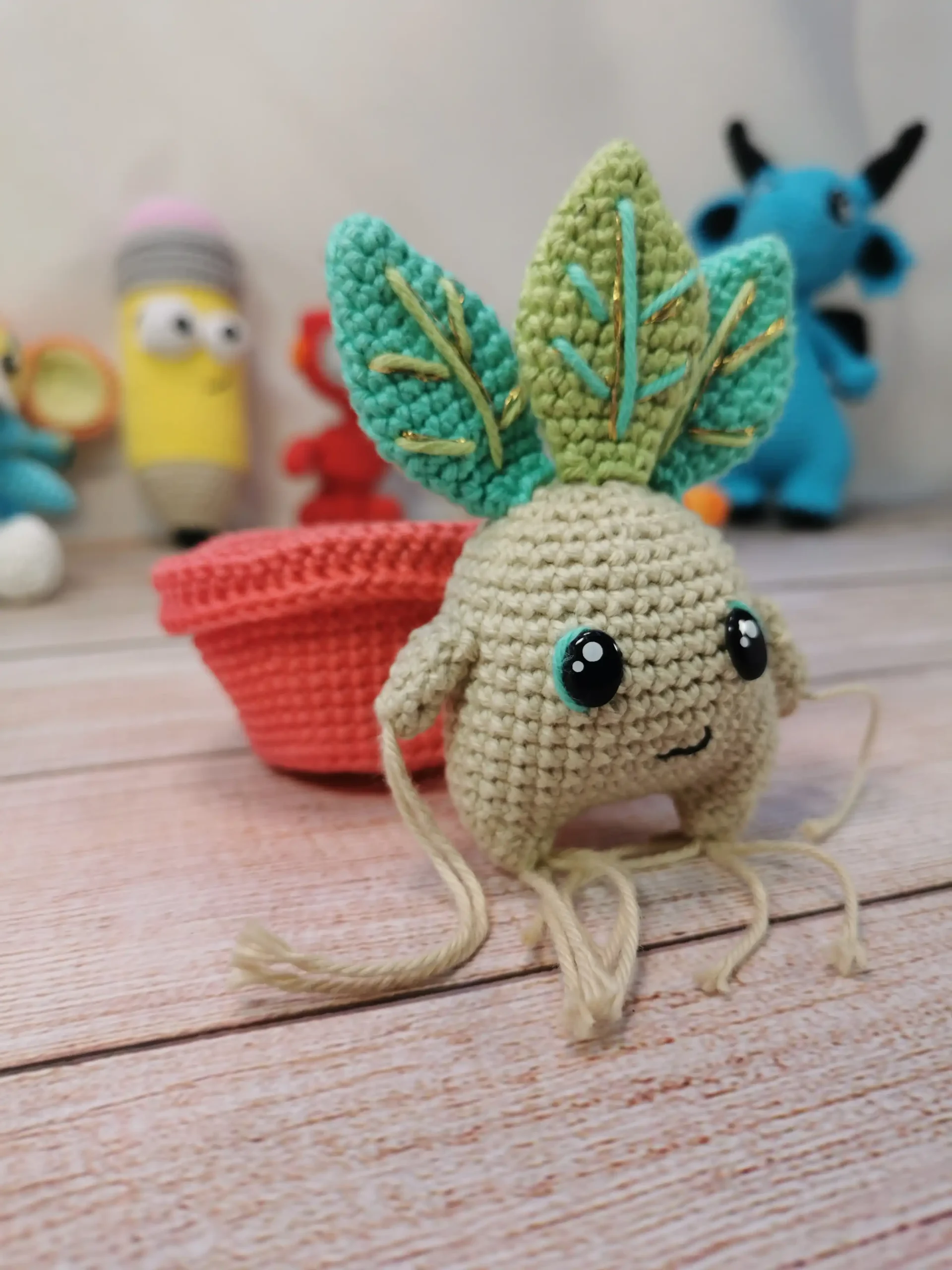 mandragore amigurumi fait main au crochet par La Mu's heure