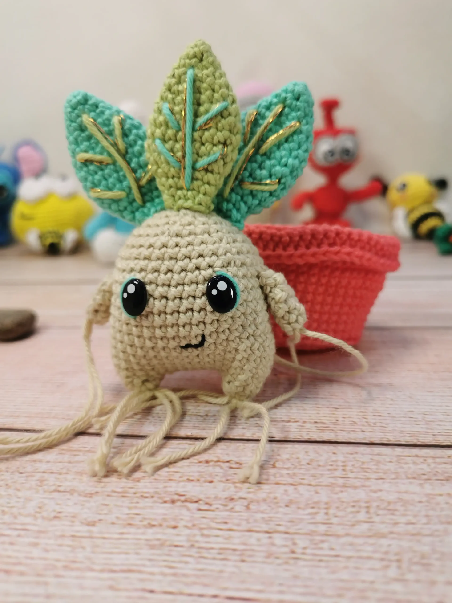 mandragore amigurumi fait main au crochet par La Mu's heure