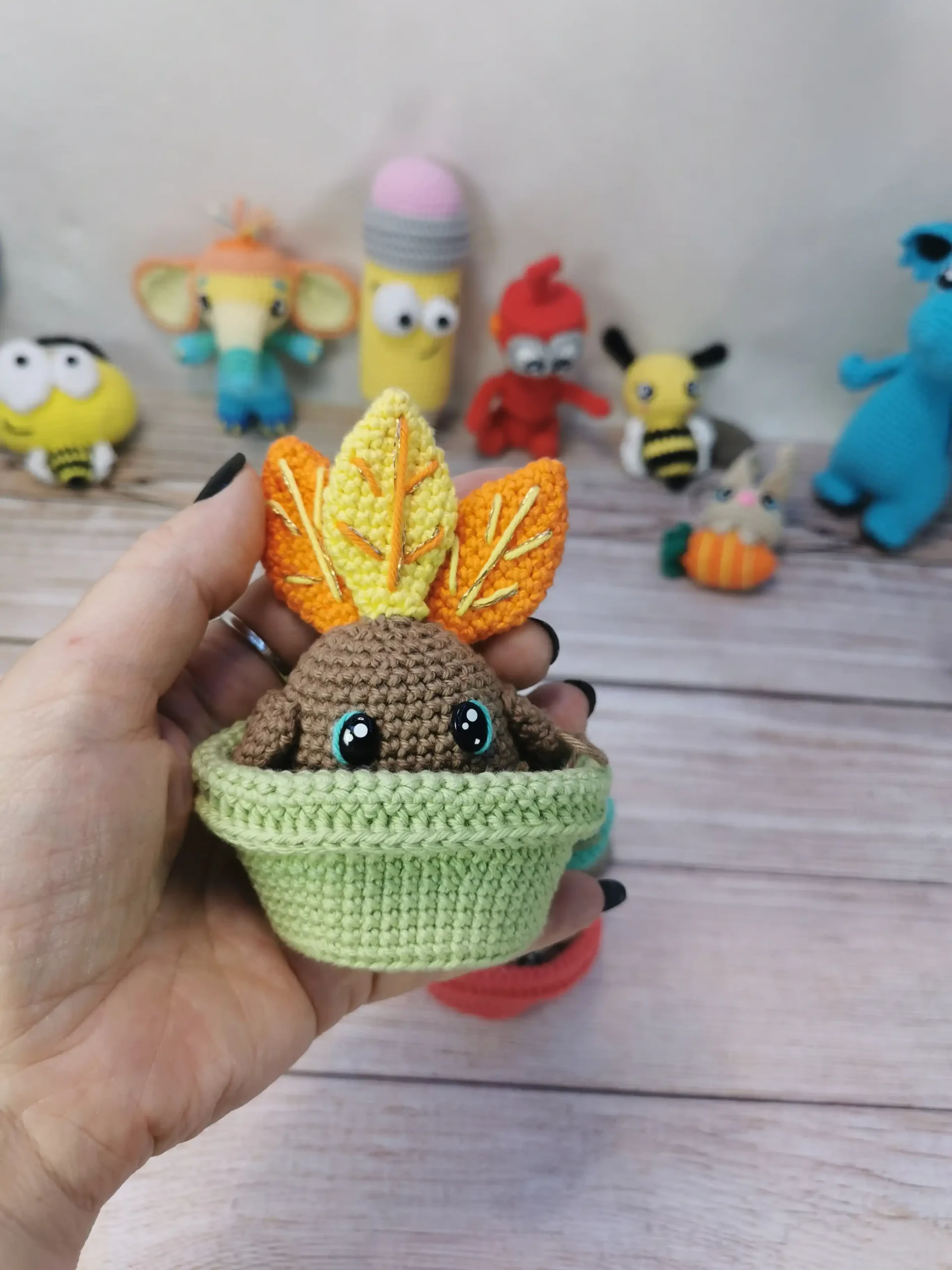 mandragore amigurumi fait main au crochet par La Mu's heure