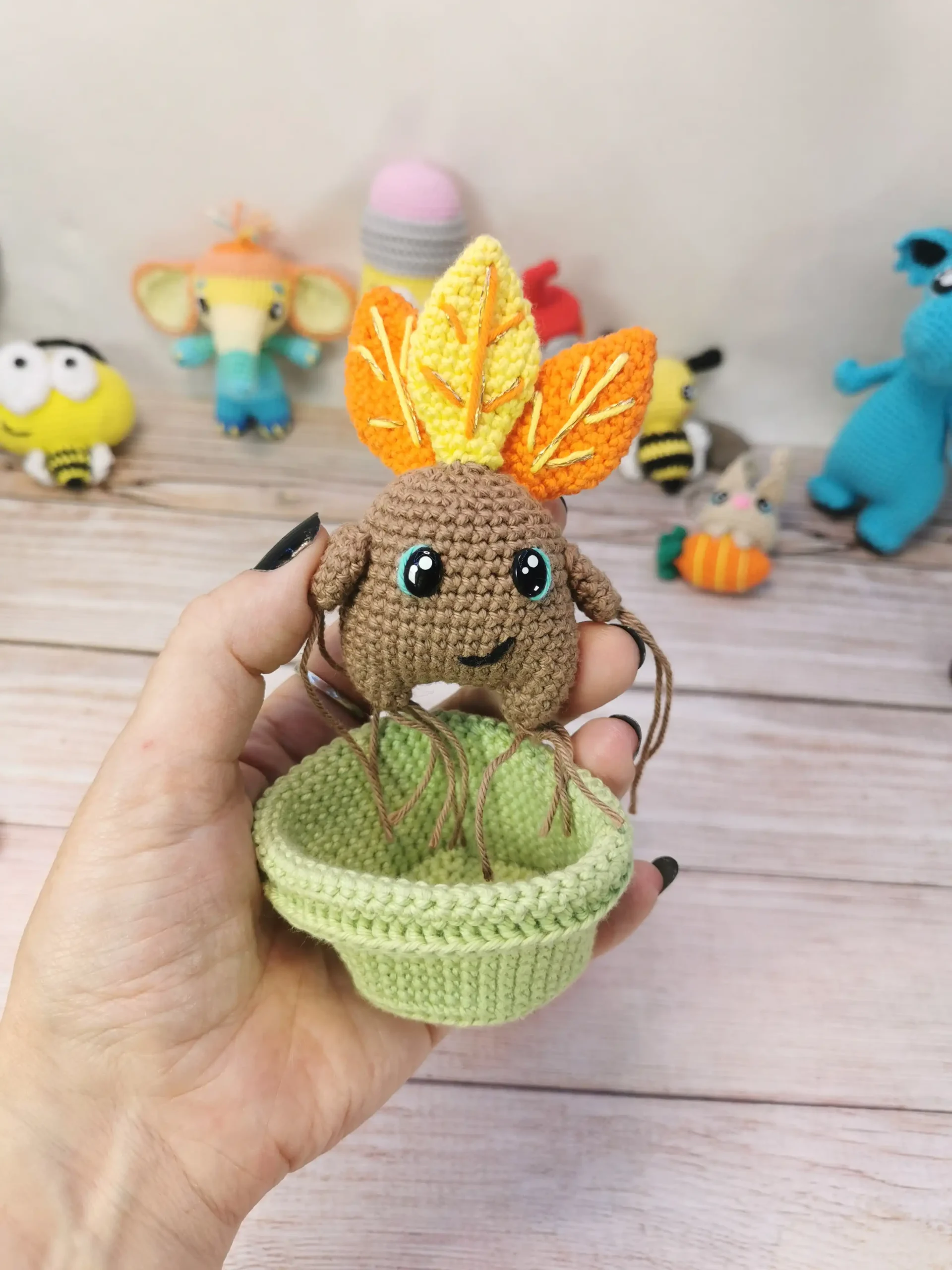 mandragore amigurumi fait main au crochet par La Mu's heure