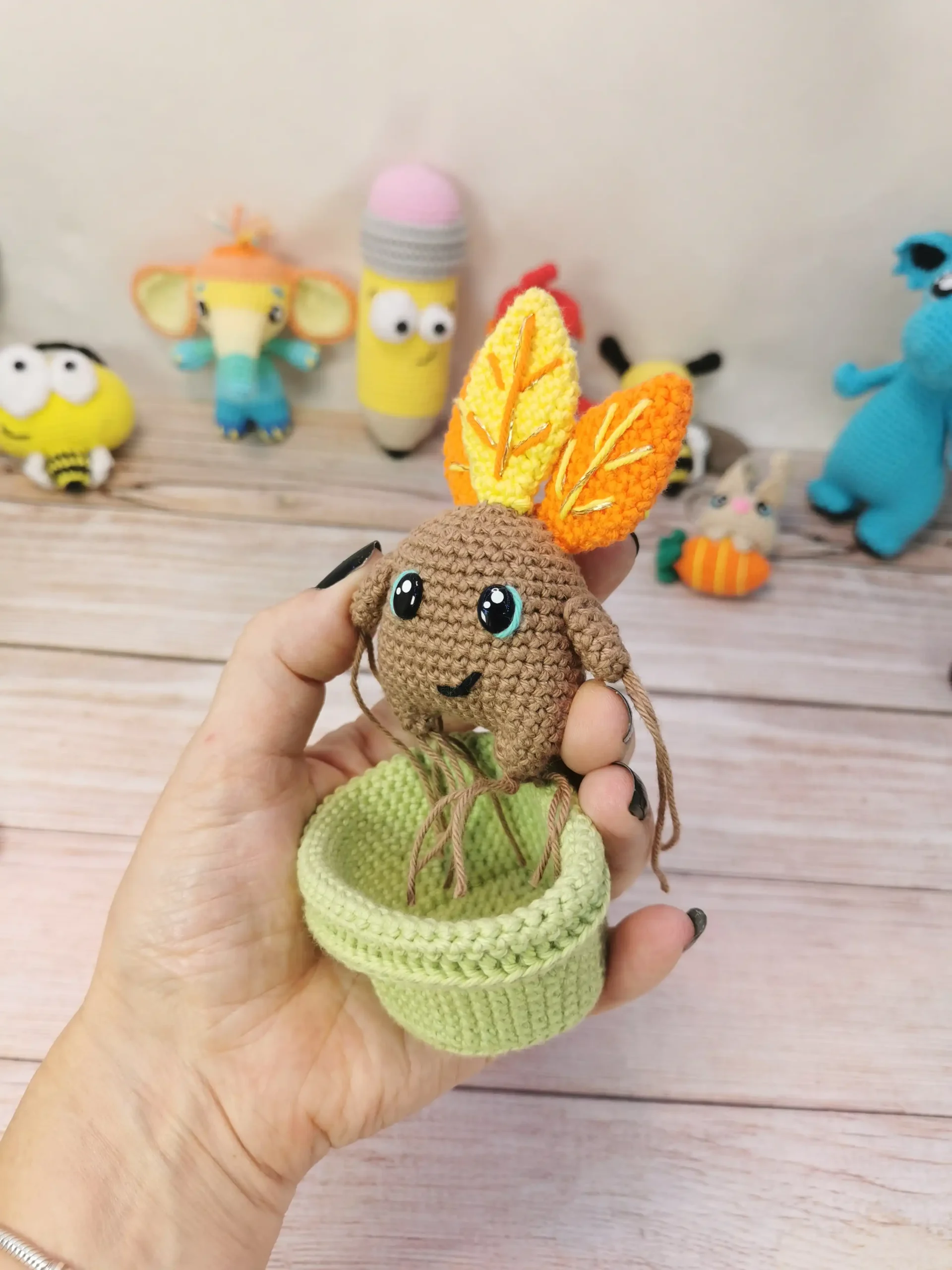 mandragore amigurumi fait main au crochet par La Mu's heure