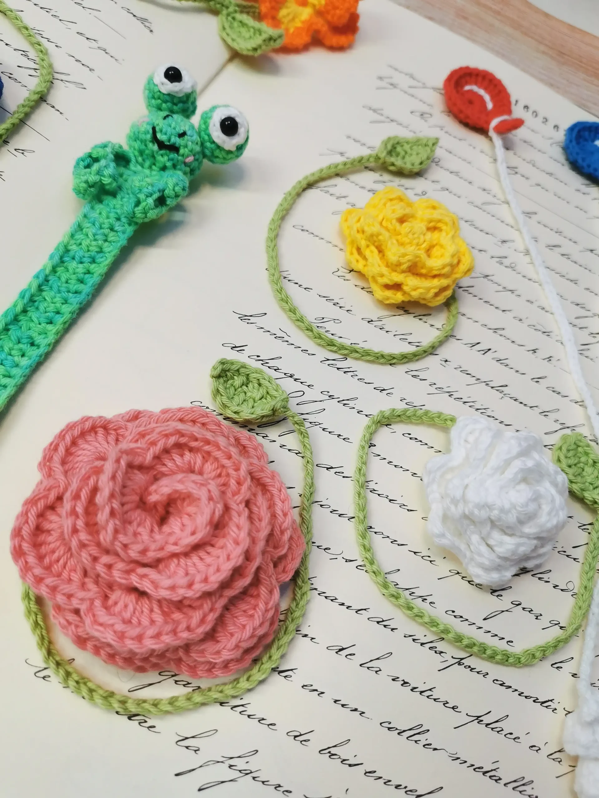 marque page fait main au crochet fait par La Mu's heure