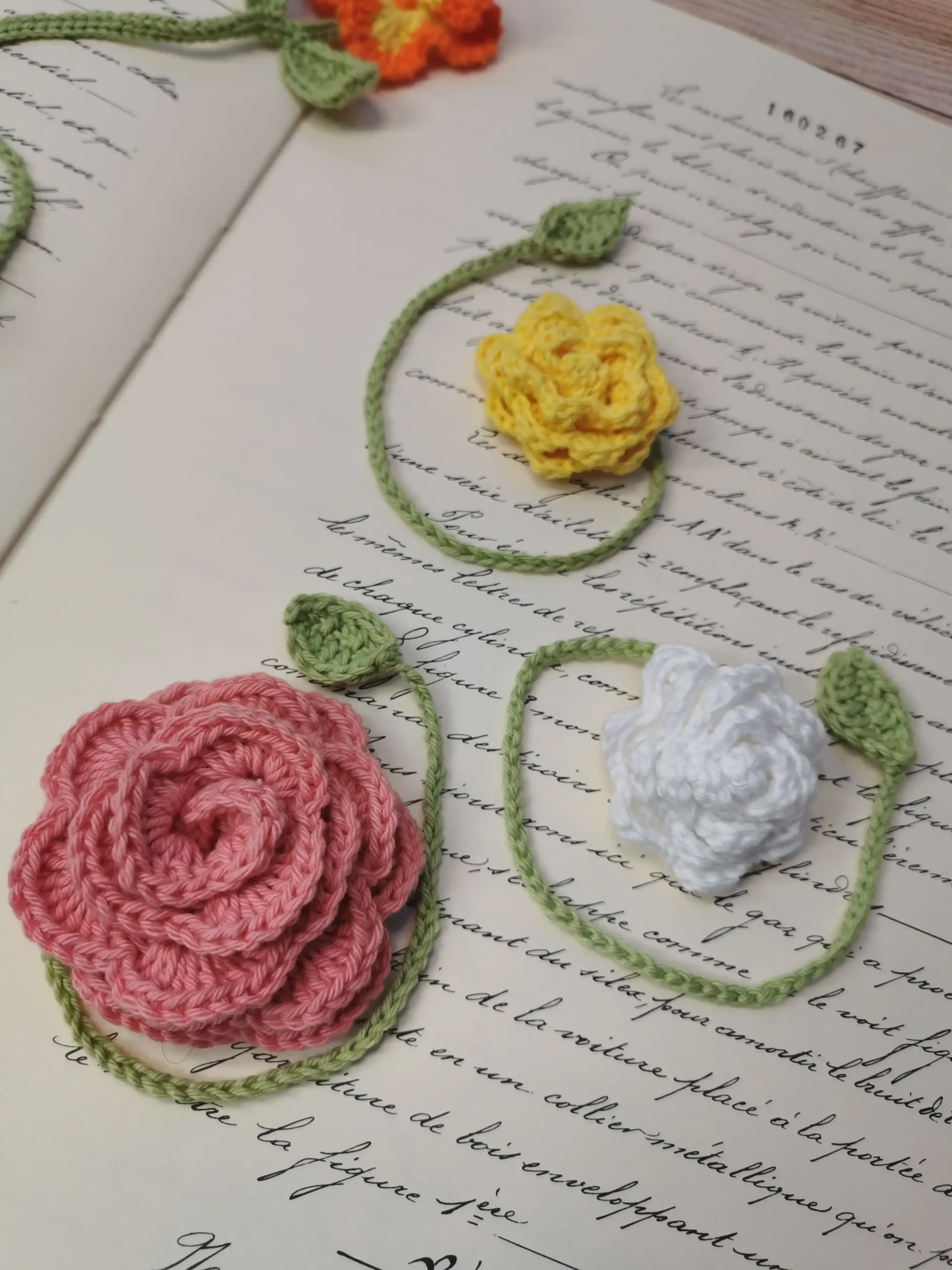 marque page fait main au crochet fait par La Mu's heure
