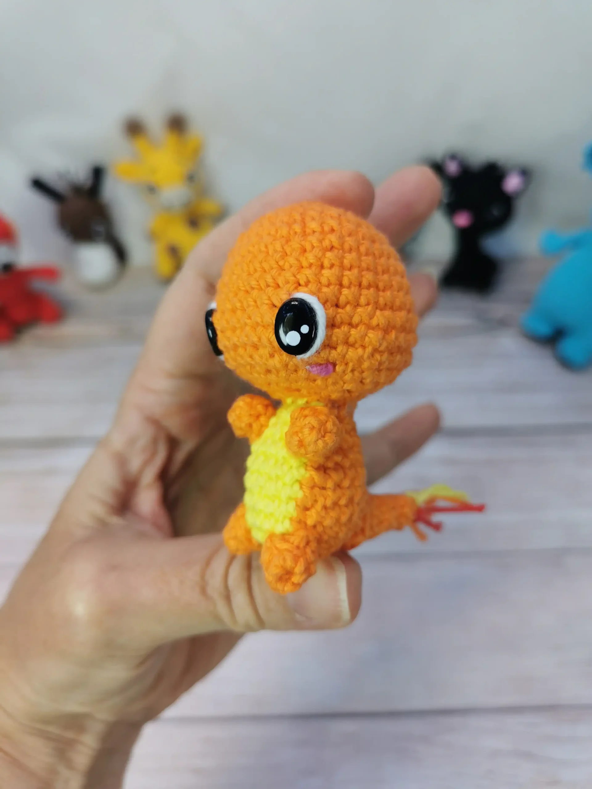 Salamèche pokemon fait main au crochet par La Mu's Heure