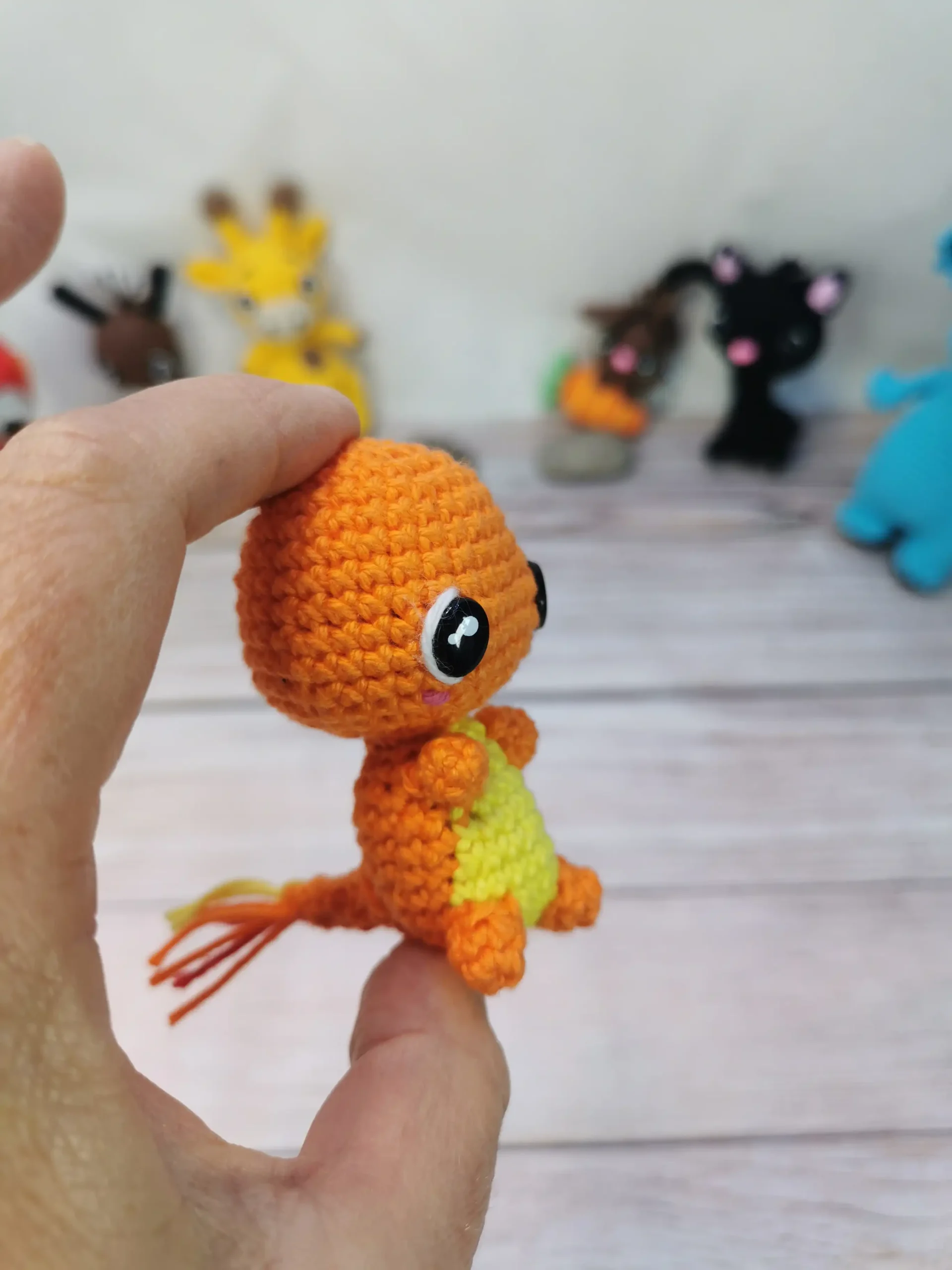 Salamèche pokemon fait main au crochet par La Mu's Heure