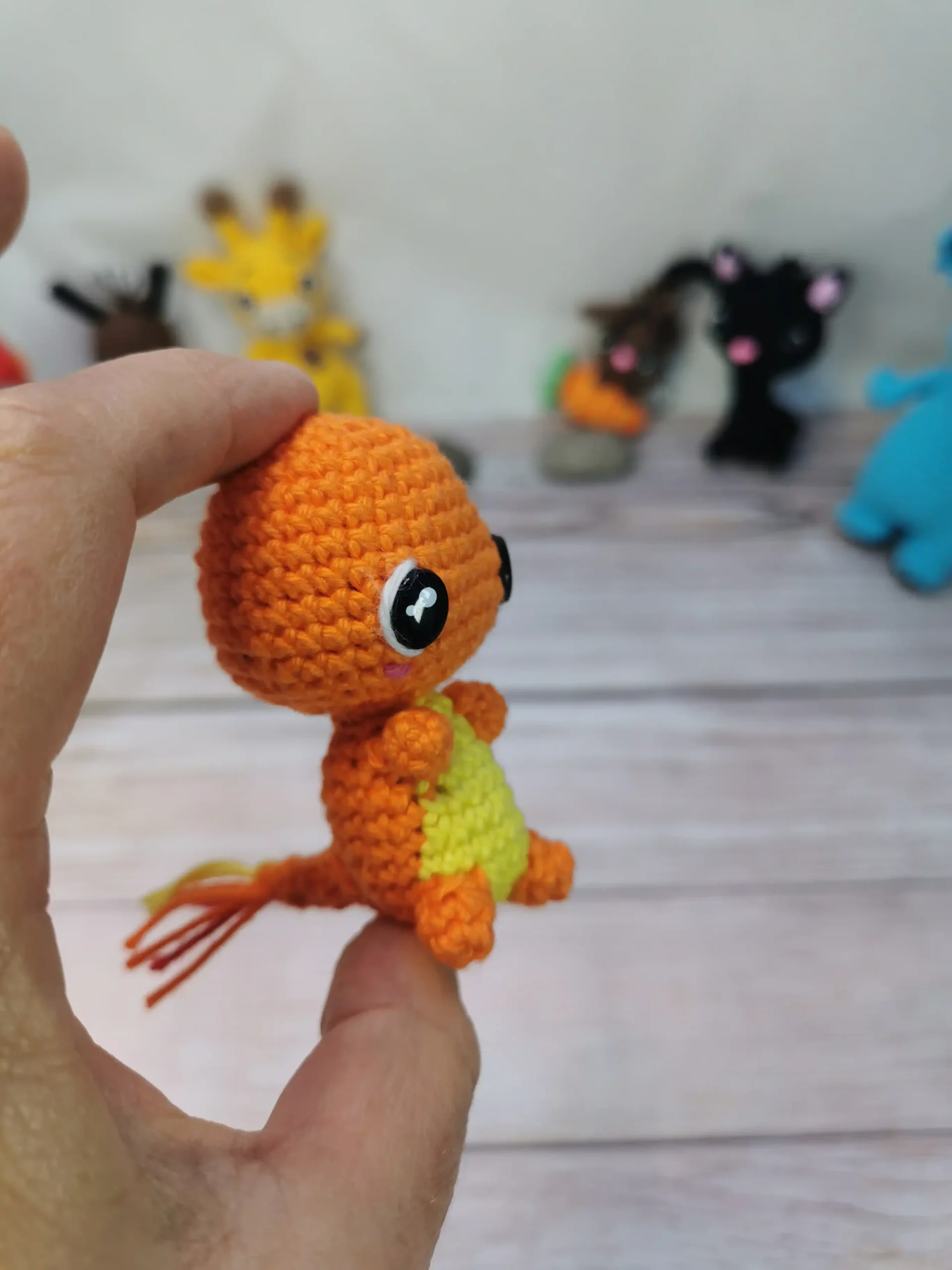 Salamèche pokemon fait main au crochet par La Mu's Heure