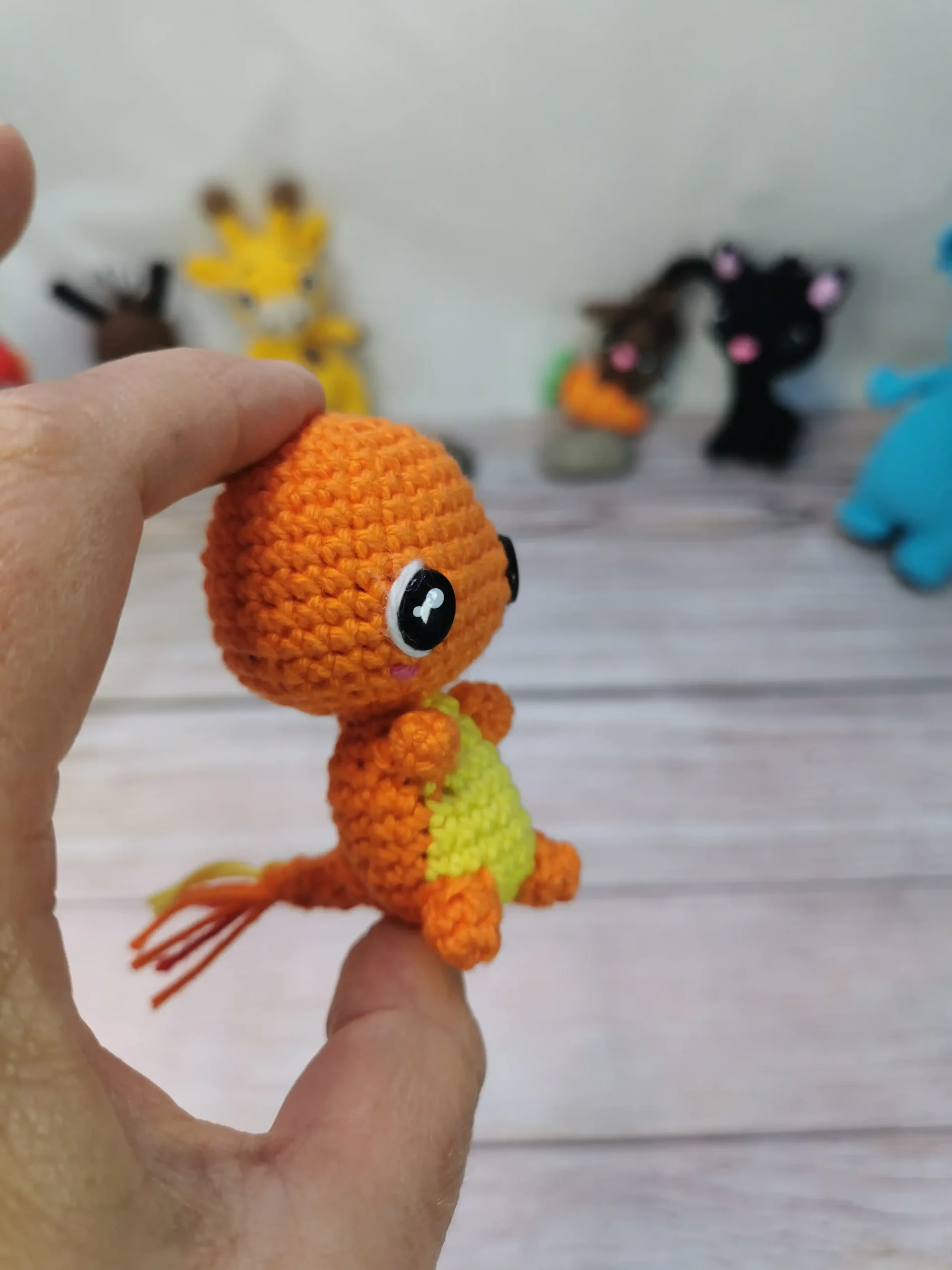 Salamèche pokemon fait main au crochet par La Mu's Heure