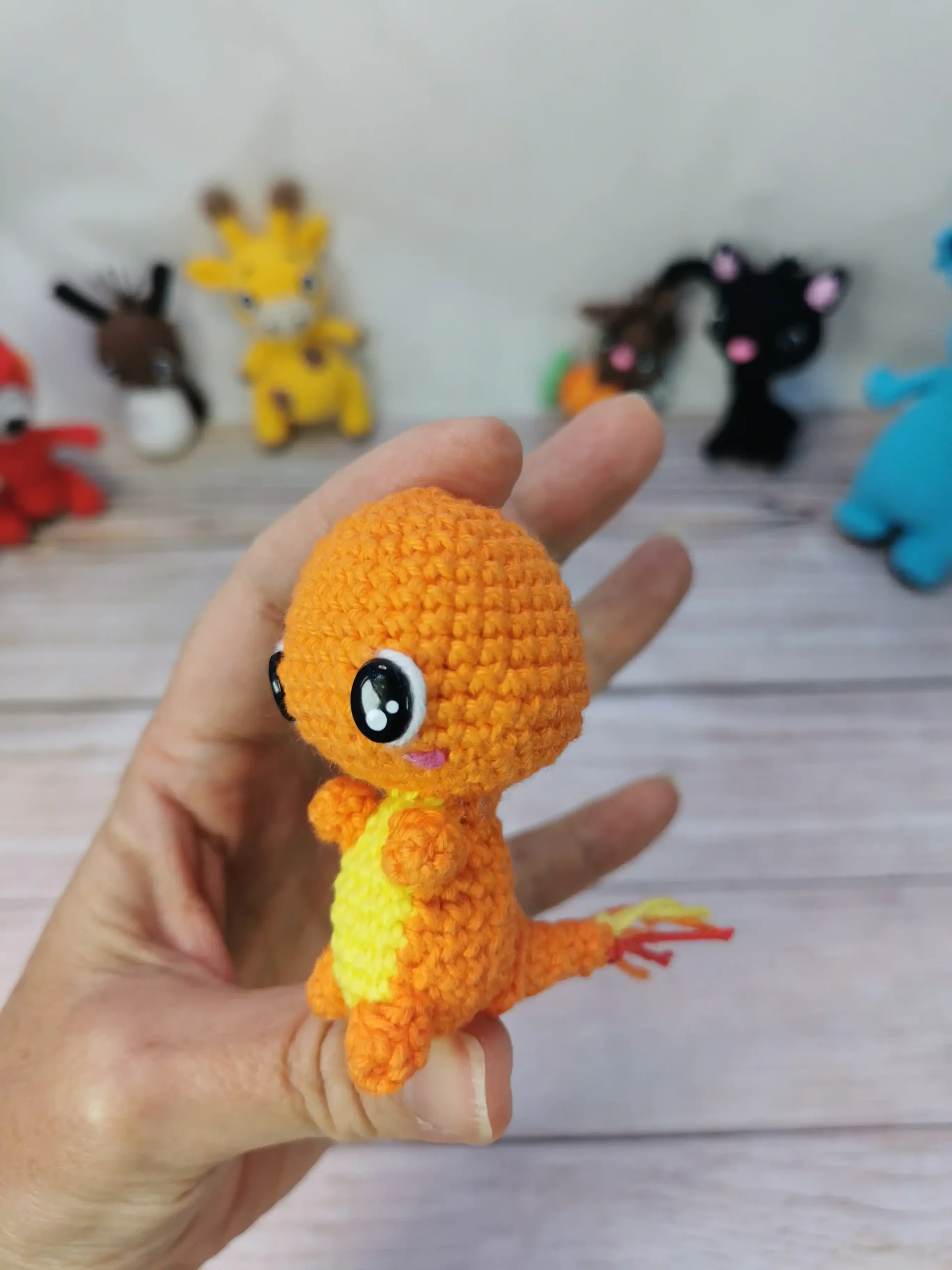Salamèche pokemon fait main au crochet par La Mu's Heure