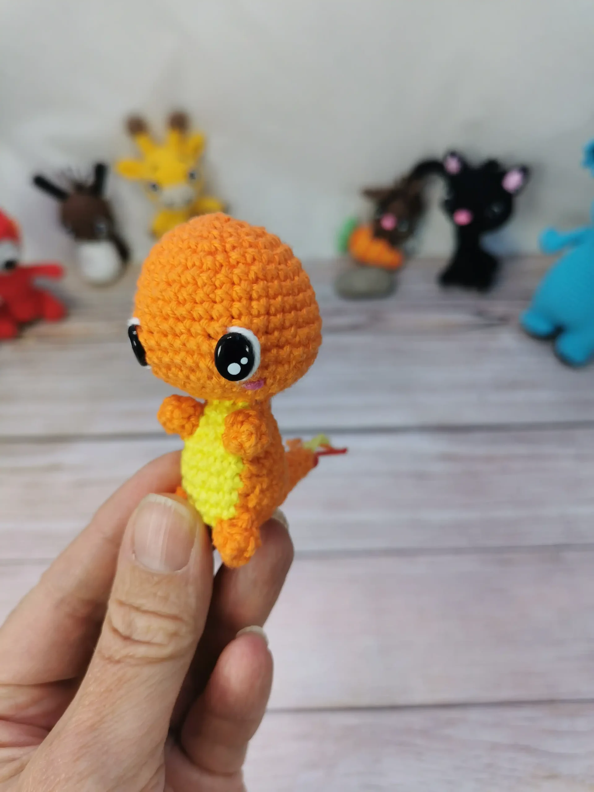 Salamèche pokemon fait main au crochet par La Mu's Heure