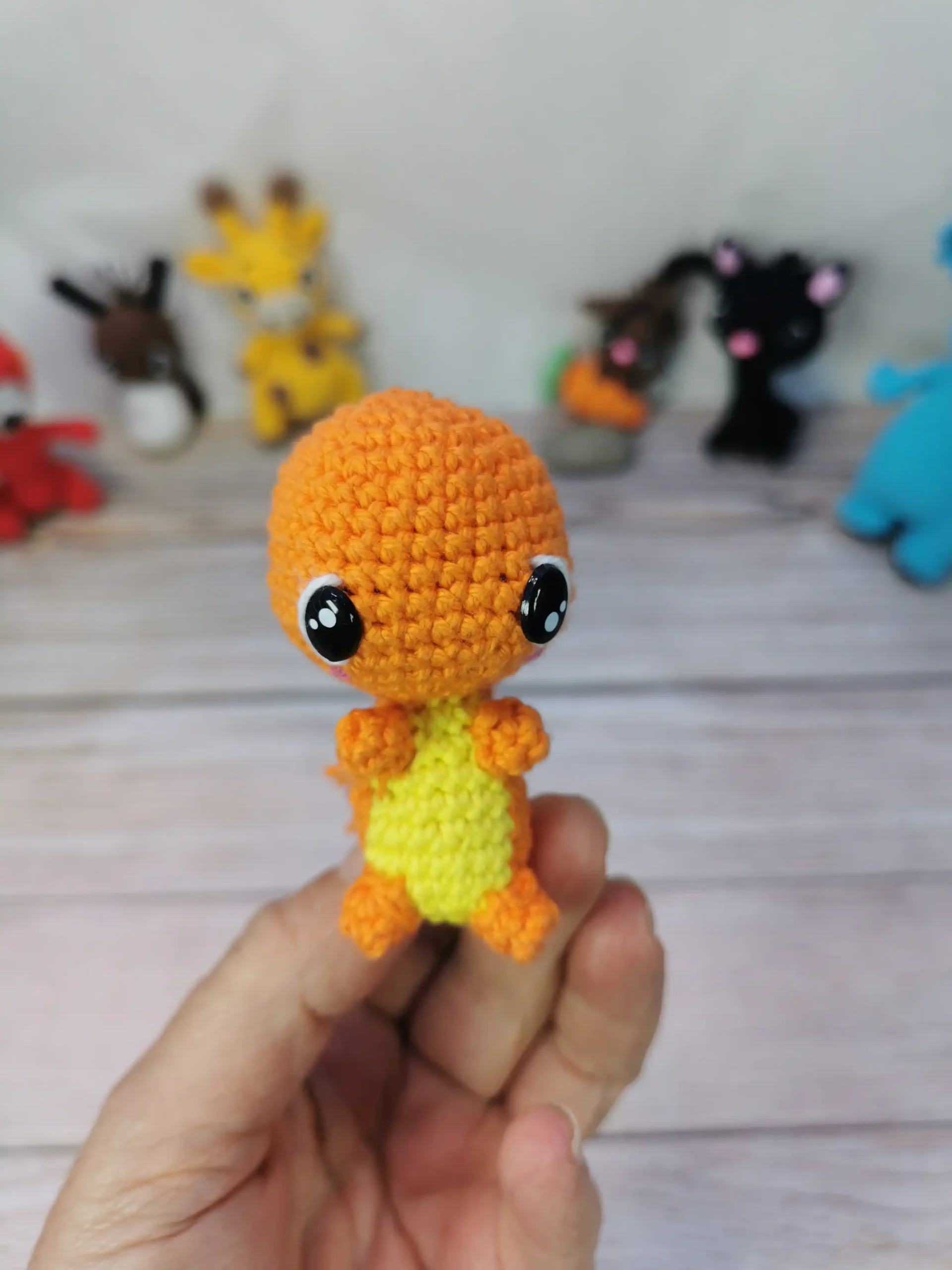 Salamèche pokemon fait main au crochet par La Mu's Heure