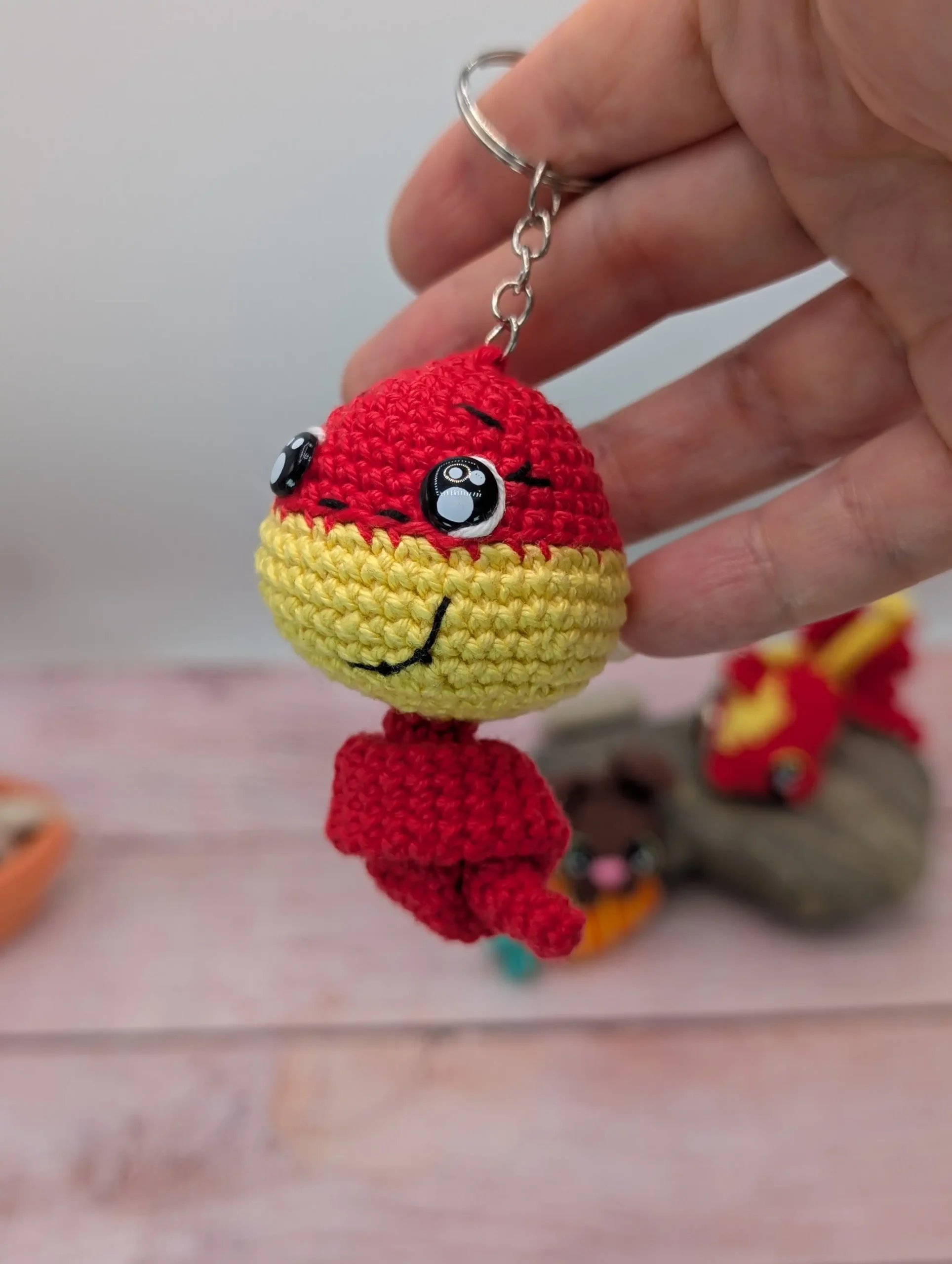 Serpent amigurumi fait main au crochet fait par La Mu's heure