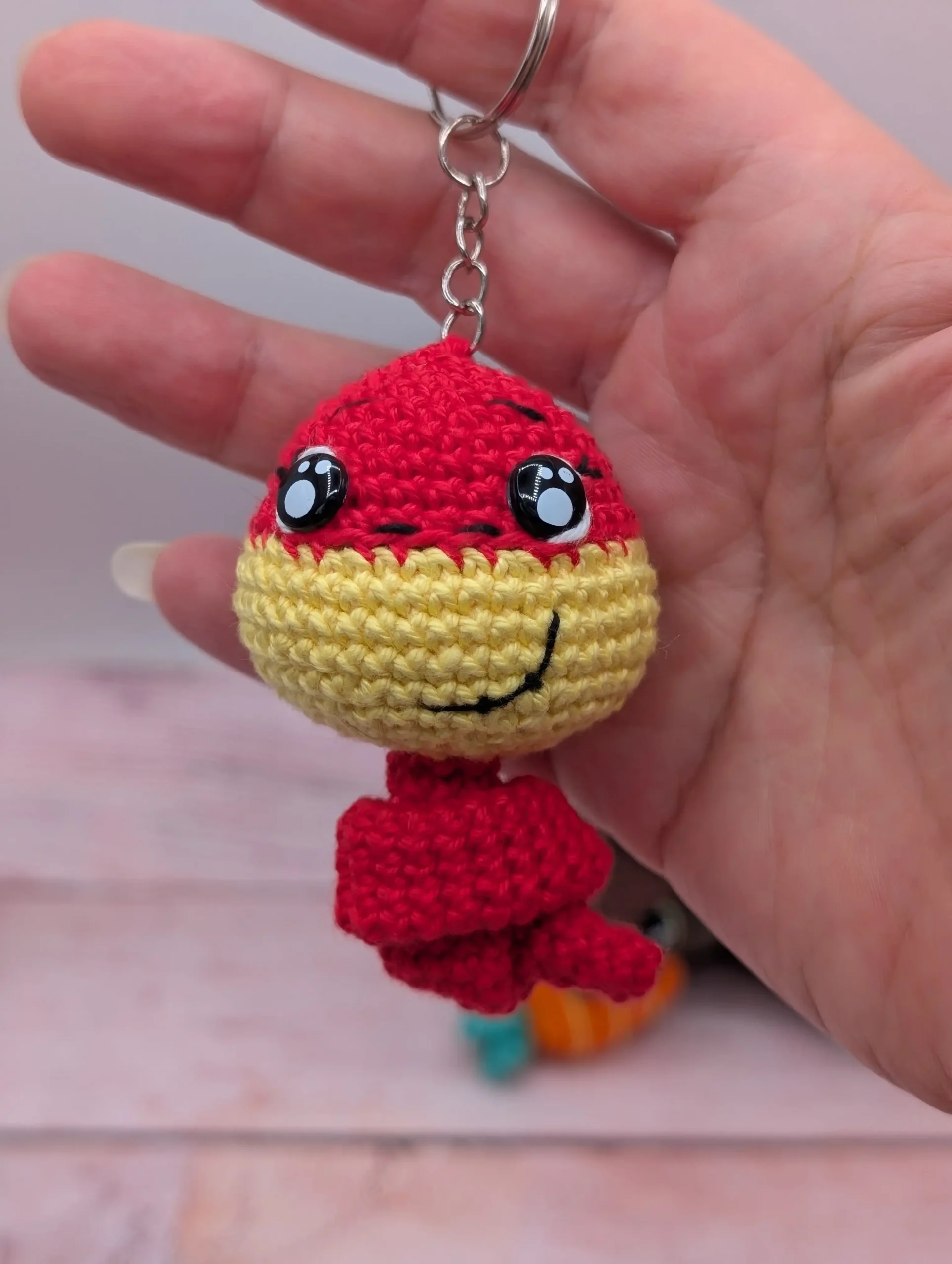 Serpent amigurumi fait main au crochet fait par La Mu's heure