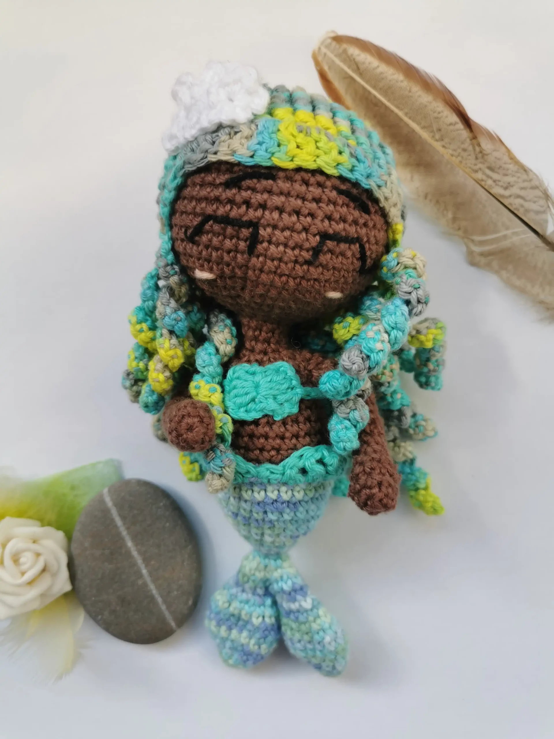 Sirène amigurumi fait main au crochet par La Mu's heure