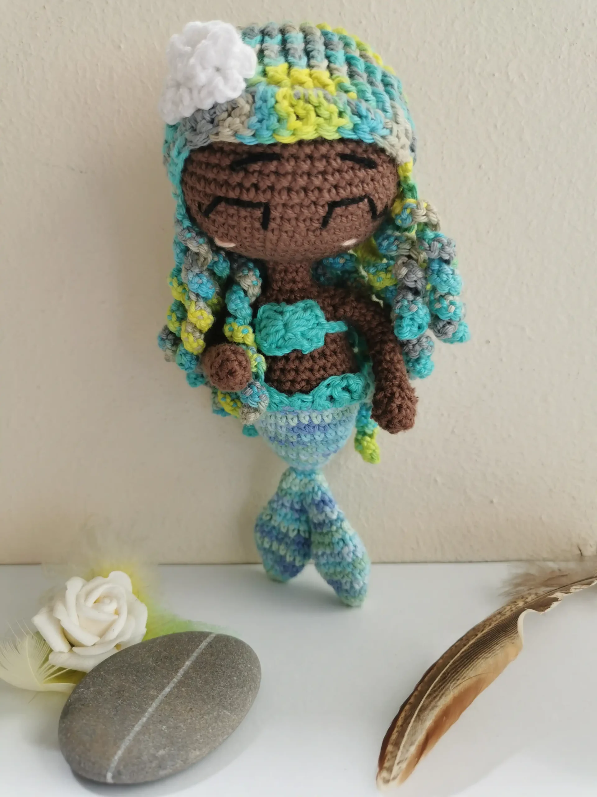 Sirène amigurumi fait main au crochet par La Mu's heure