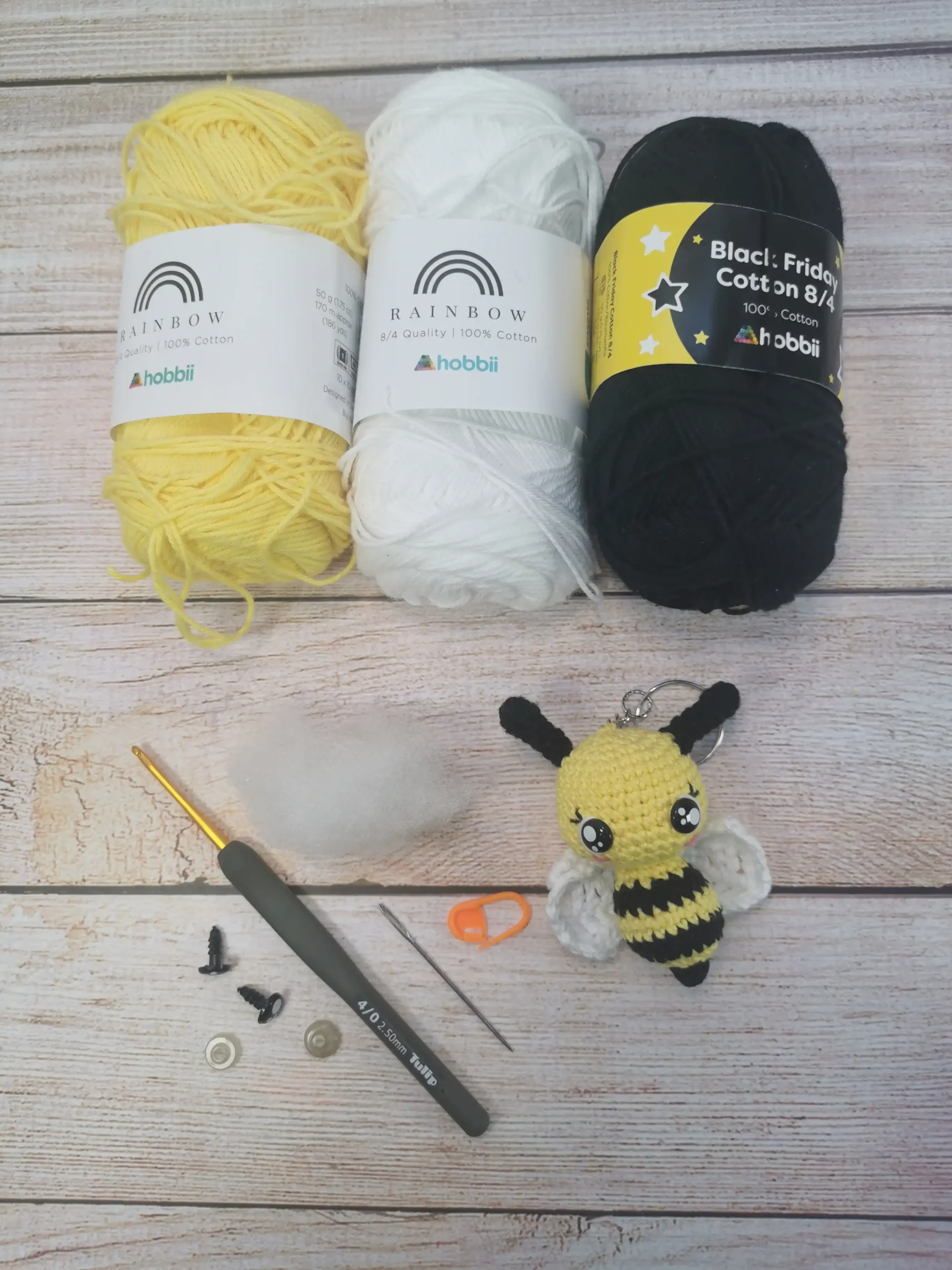 Tutoriel d Abeille porte-clef amigurumi fait main au crochet par La Mu's Heure